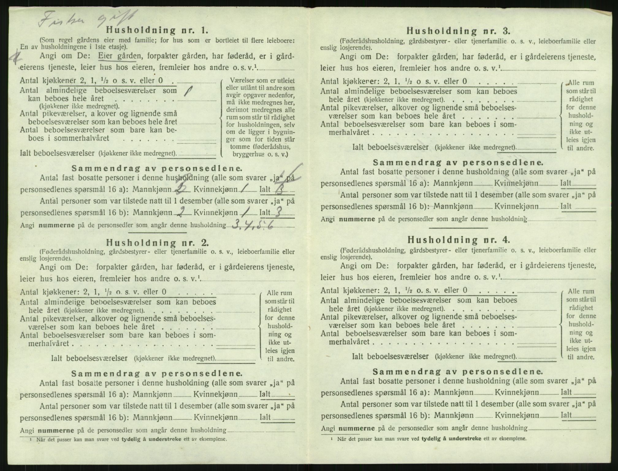 SAT, 1920 census for Borge, 1920, p. 1154