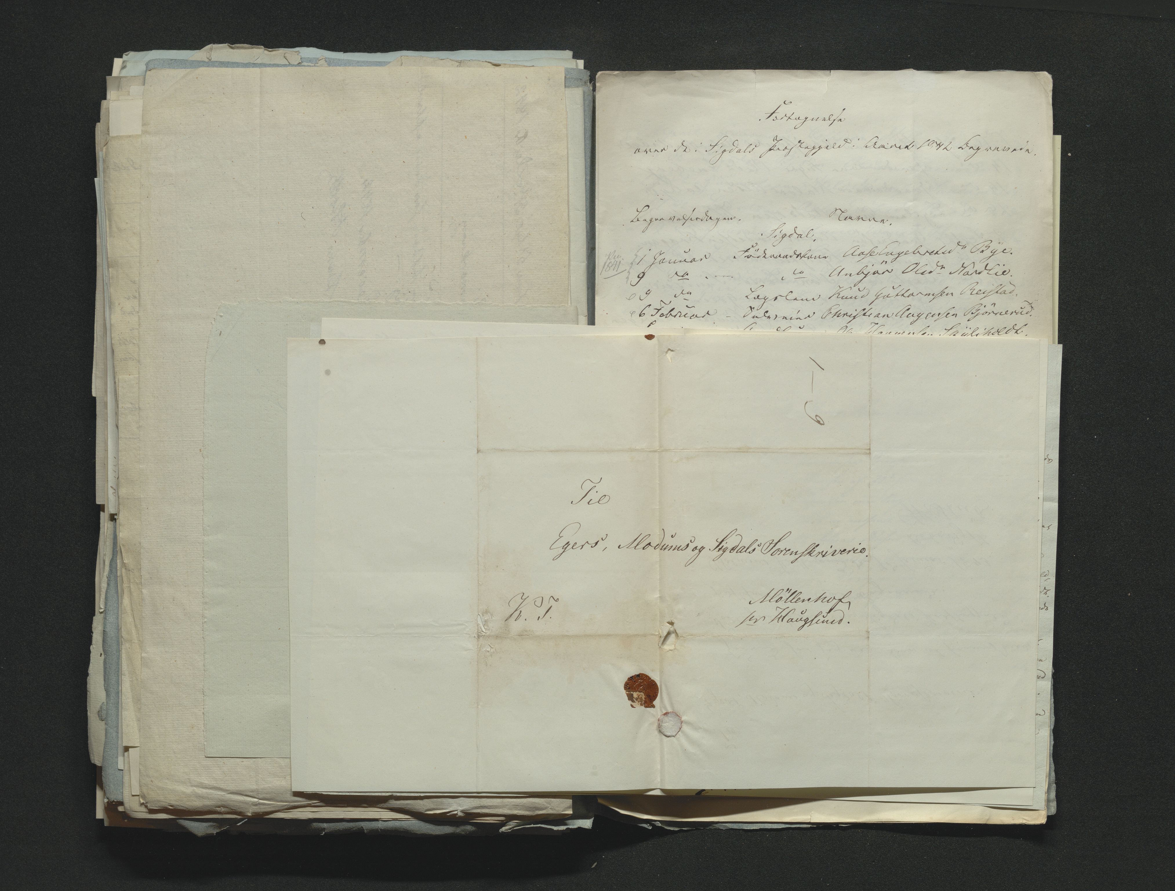 Eiker, Modum og Sigdal sorenskriveri, AV/SAKO-A-123/H/Ha/Hab/L0006: Dødsfallsmeldinger, 1841-1845