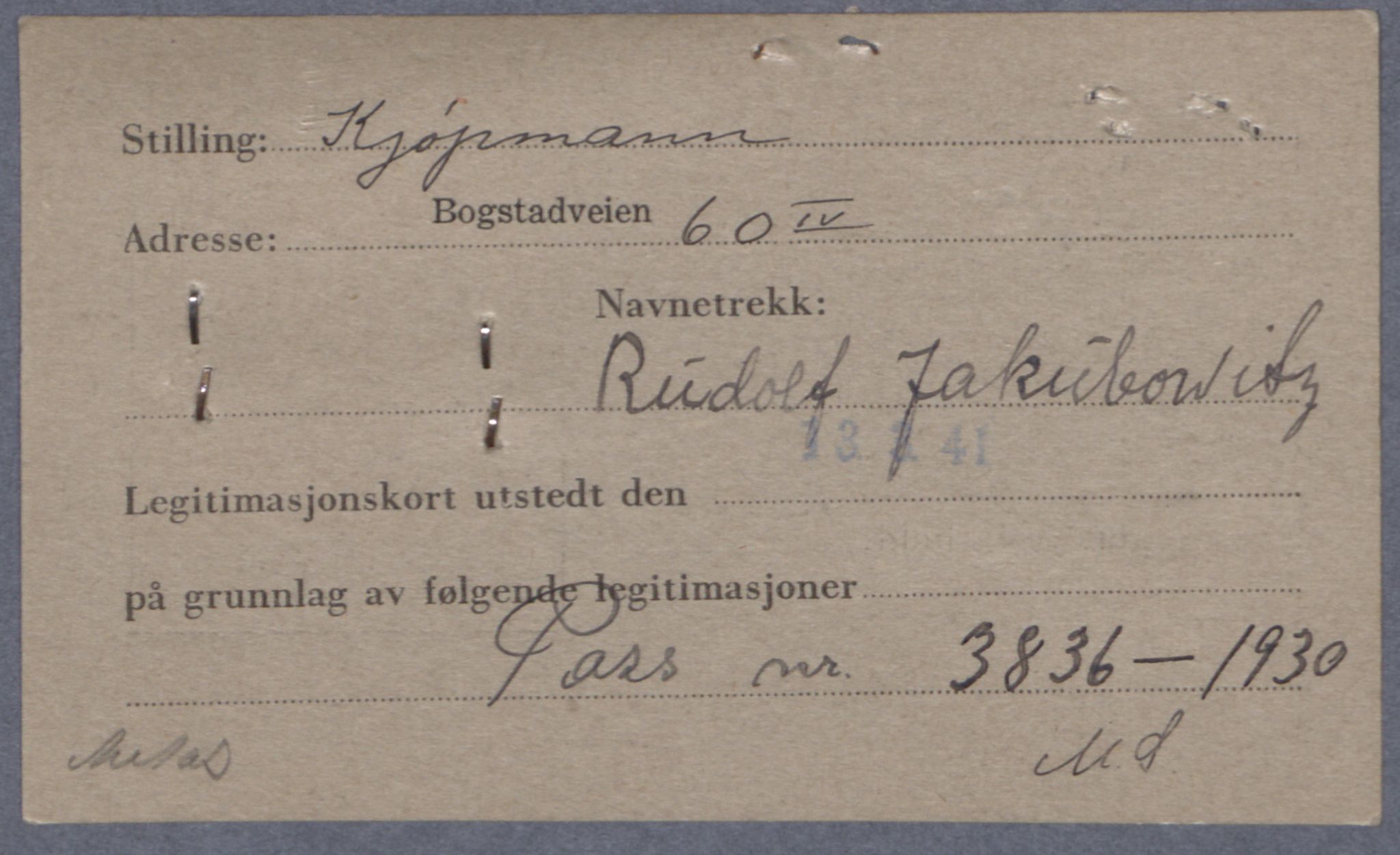 Sosialdepartementet, Våre Falne, AV/RA-S-1708/E/Ee/L0021A: Fotografier av jøder på legitimasjonskort (1941-42), 1941-1942, p. 184