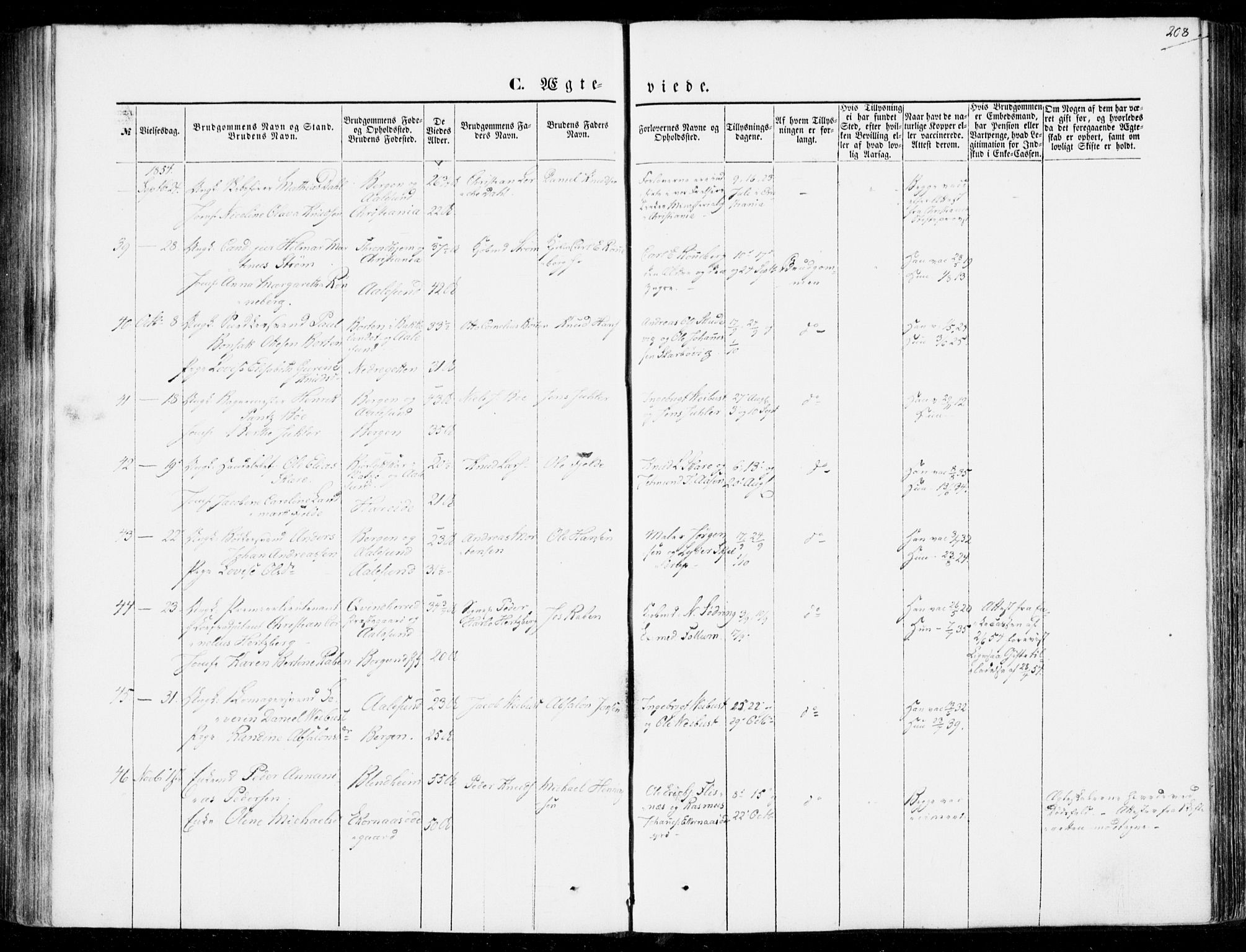 Ministerialprotokoller, klokkerbøker og fødselsregistre - Møre og Romsdal, AV/SAT-A-1454/528/L0397: Parish register (official) no. 528A08, 1848-1858, p. 208