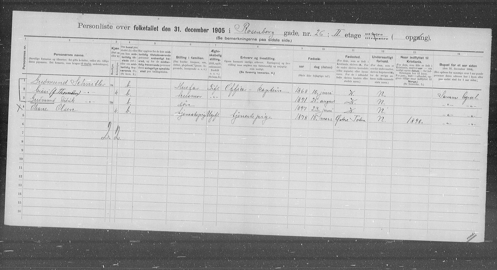 OBA, Municipal Census 1905 for Kristiania, 1905, p. 44056