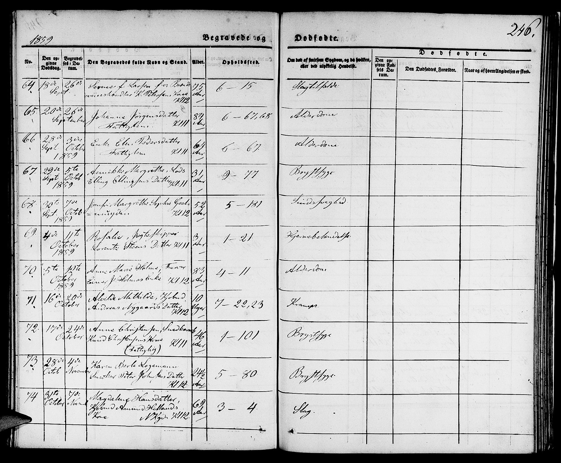 Nykirken Sokneprestembete, AV/SAB-A-77101/H/Hab: Parish register (copy) no. E 1, 1840-1866, p. 246