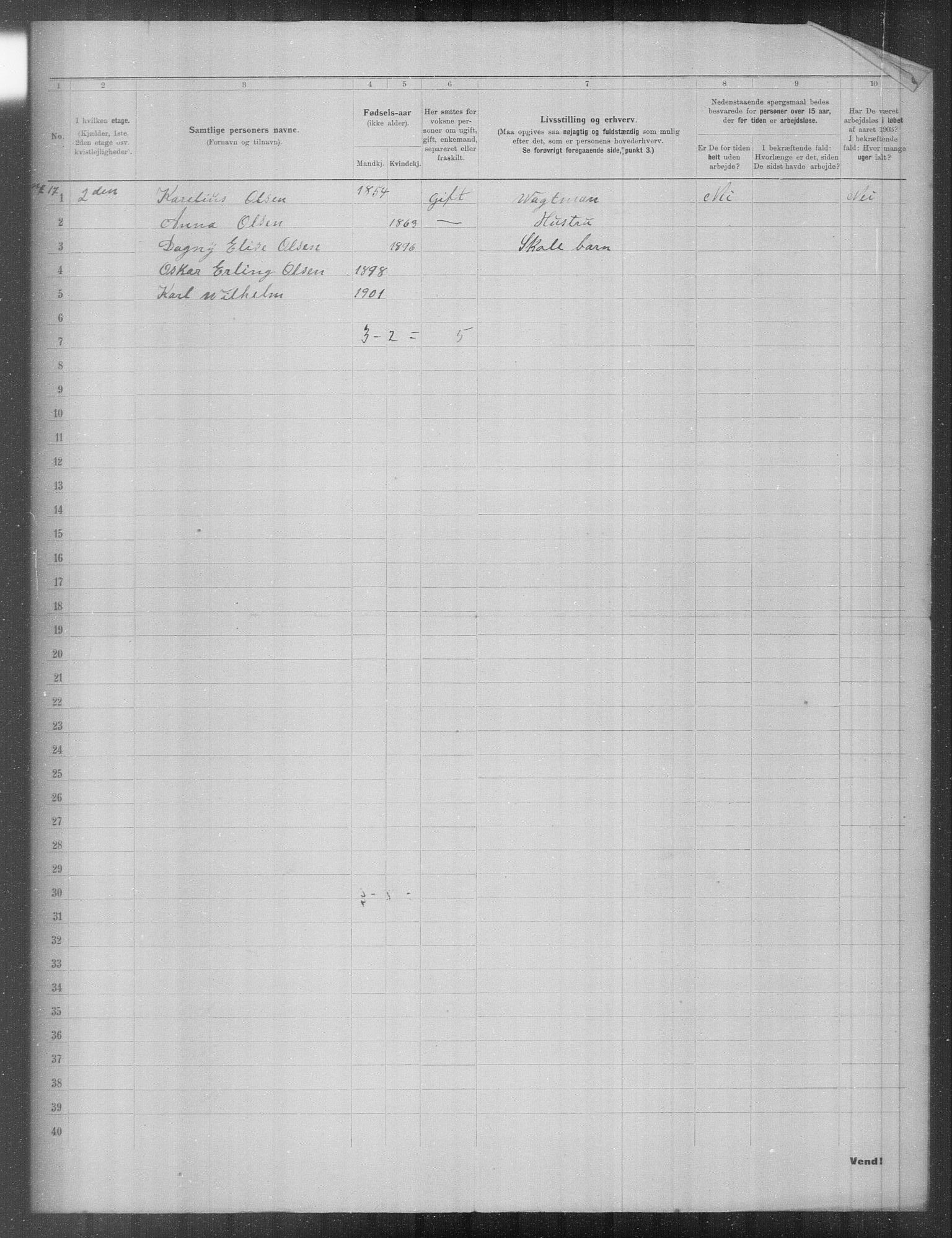 OBA, Municipal Census 1903 for Kristiania, 1903, p. 12745