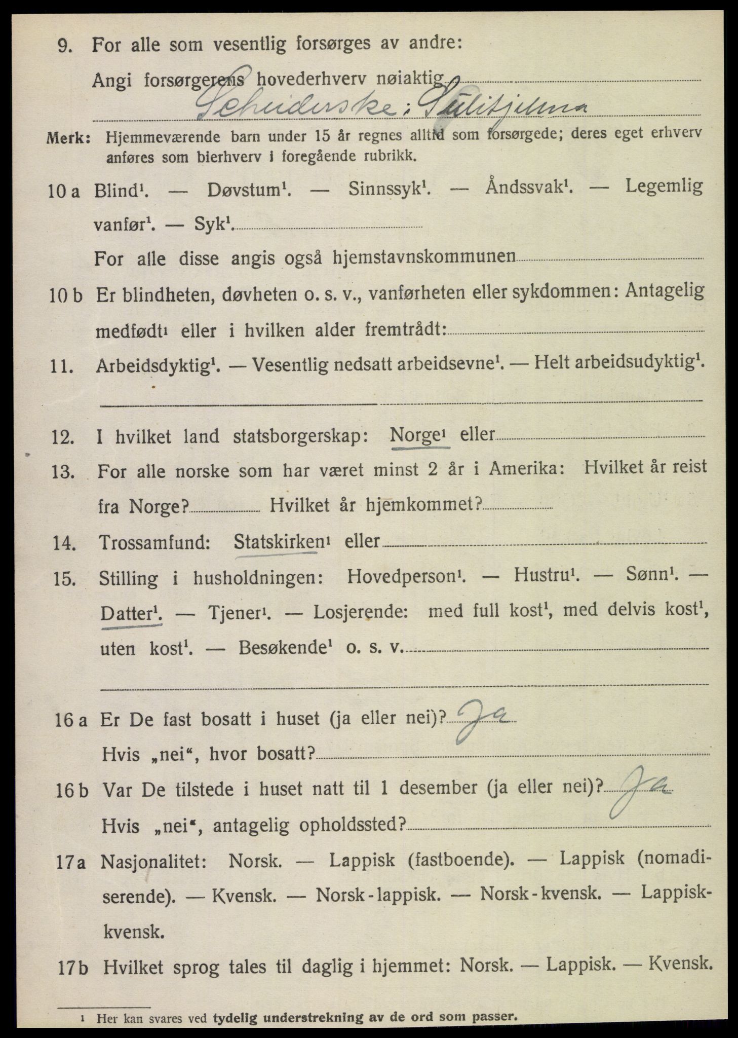 SAT, 1920 census for Fauske, 1920, p. 4673