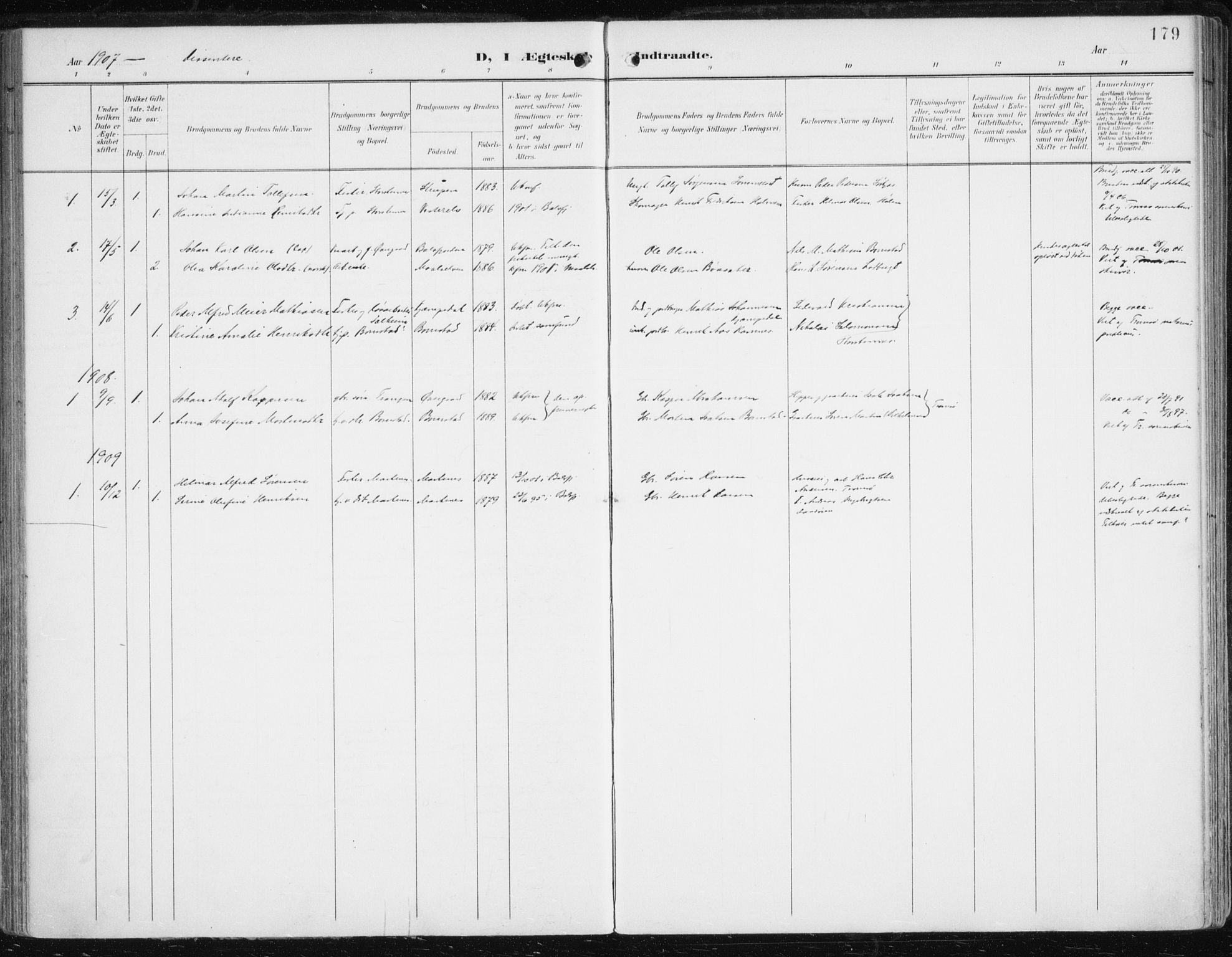 Balsfjord sokneprestembete, SATØ/S-1303/G/Ga/L0006kirke: Parish register (official) no. 6, 1897-1909, p. 179