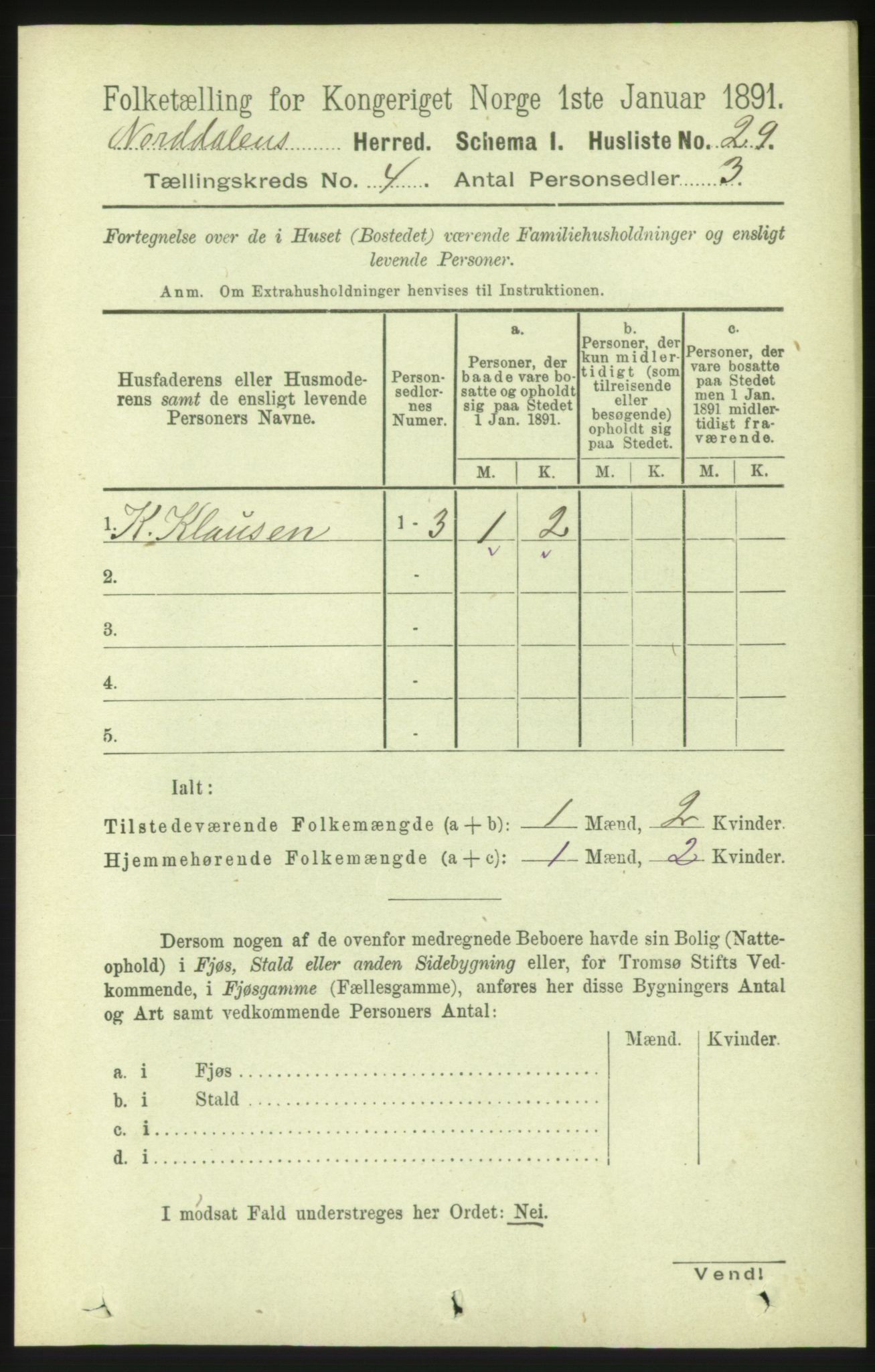 RA, 1891 census for 1524 Norddal, 1891, p. 778