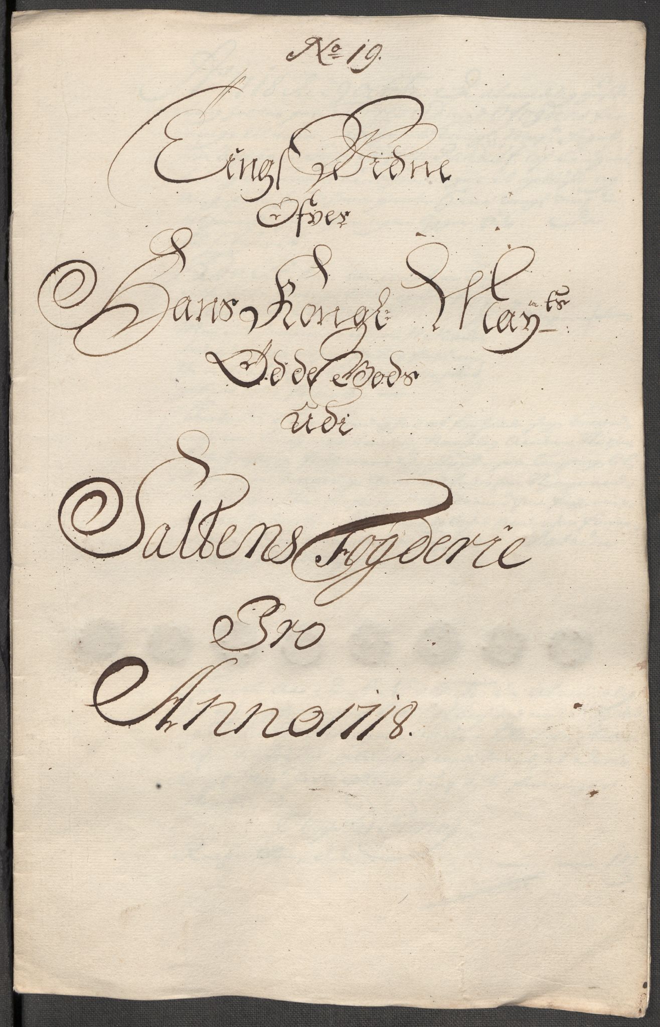 Rentekammeret inntil 1814, Reviderte regnskaper, Fogderegnskap, RA/EA-4092/R66/L4588: Fogderegnskap Salten, 1718, p. 267