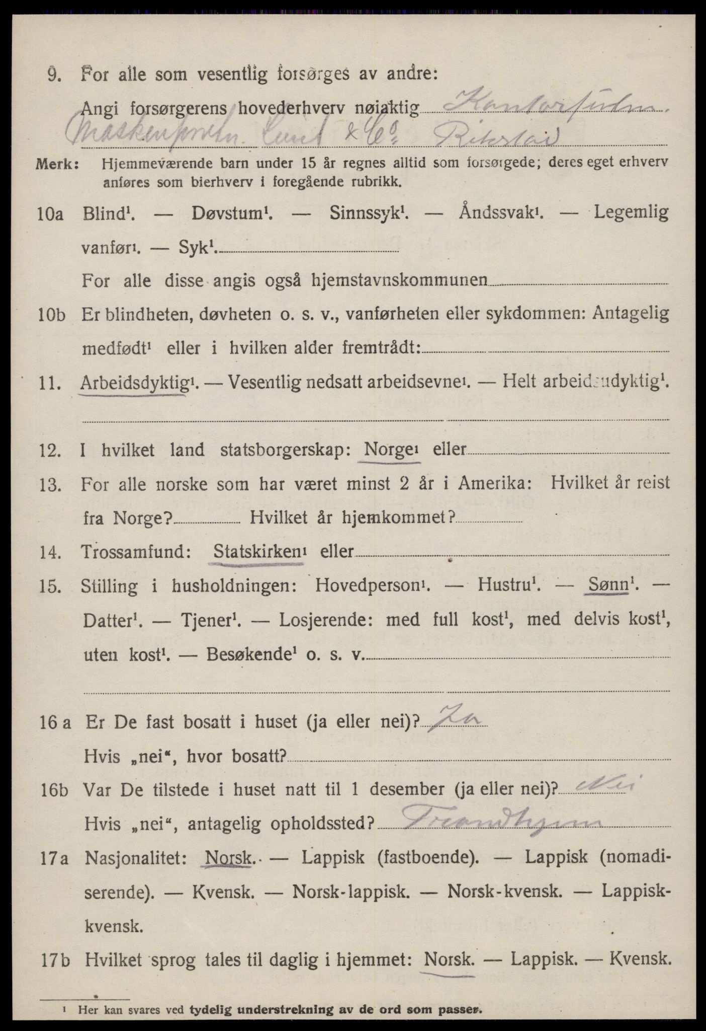 SAT, 1920 census for Malvik, 1920, p. 5329