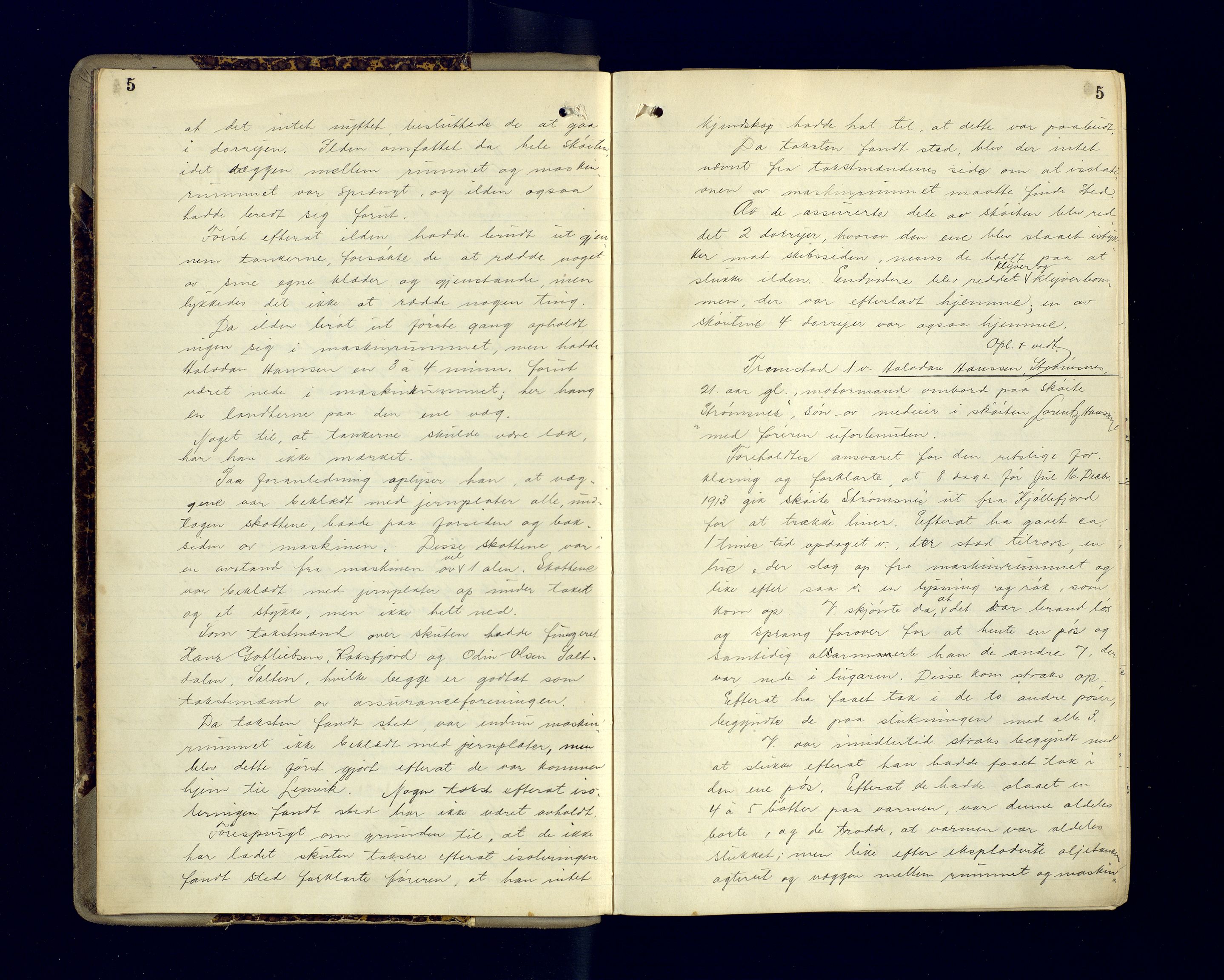Malangen sorenskriveri, AV/SATØ-SATØ-0051/1/F/Fa/L0034: Ekstraretts- og sjørettsprotokoller. Med noen vigsler (f.eks. side 229), 1913-1924, p. 5