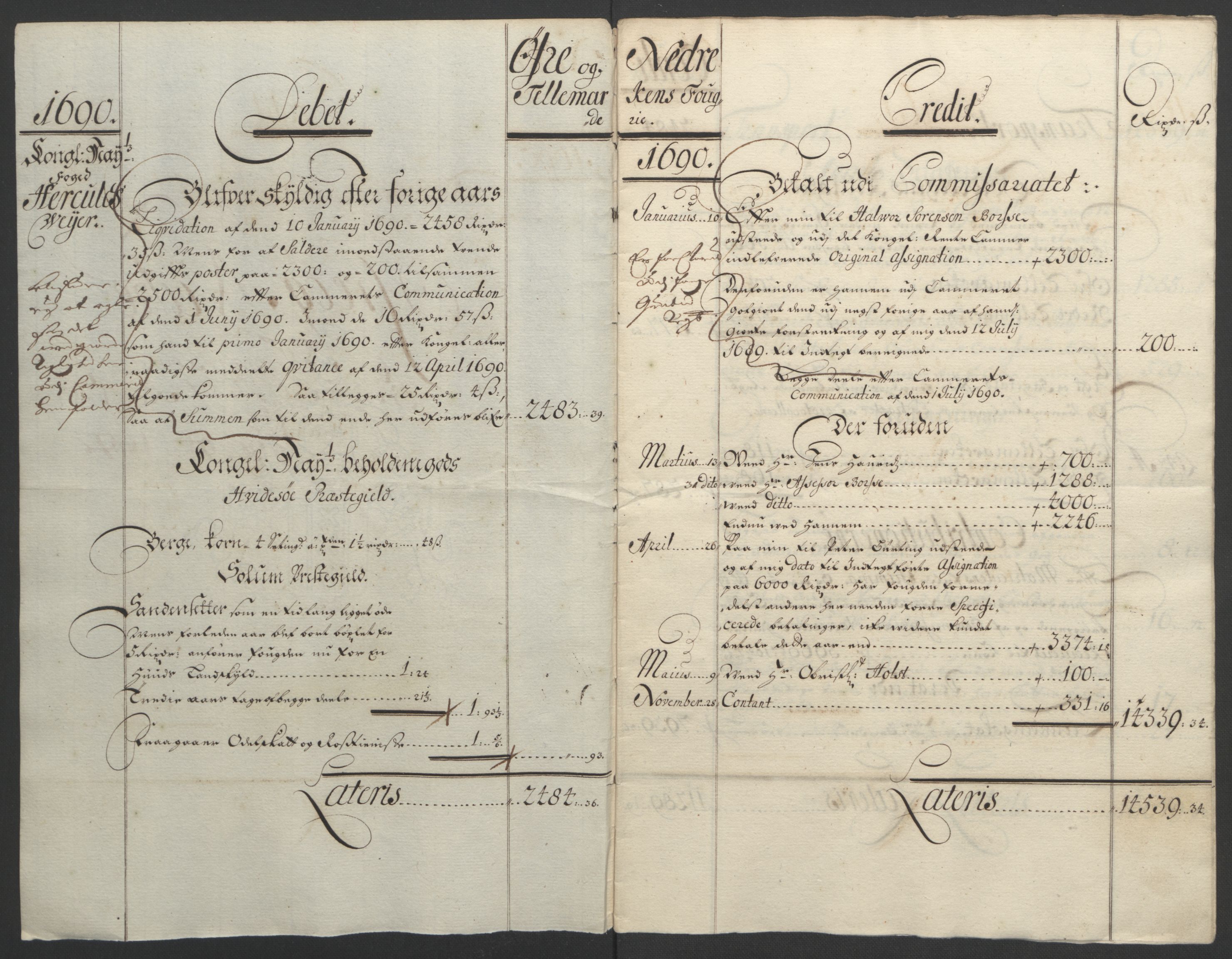 Rentekammeret inntil 1814, Reviderte regnskaper, Fogderegnskap, RA/EA-4092/R35/L2091: Fogderegnskap Øvre og Nedre Telemark, 1690-1693, p. 5