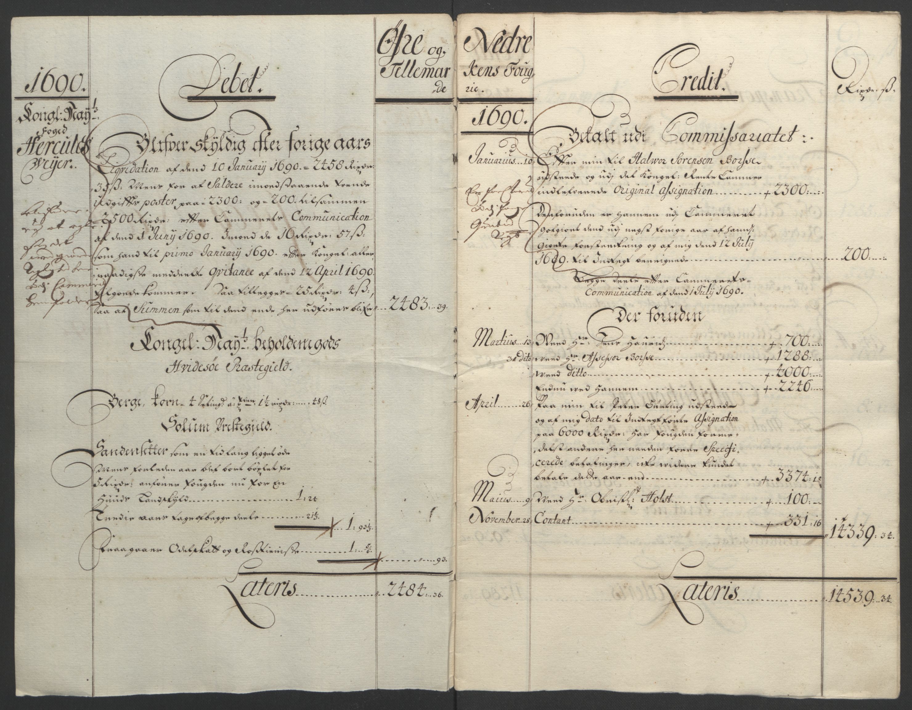 Rentekammeret inntil 1814, Reviderte regnskaper, Fogderegnskap, AV/RA-EA-4092/R35/L2091: Fogderegnskap Øvre og Nedre Telemark, 1690-1693, p. 5