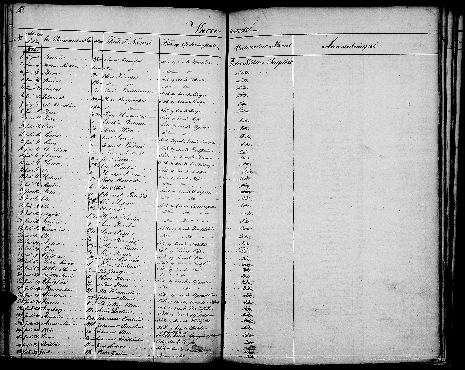 Vestre Toten prestekontor, SAH/PREST-108/H/Ha/Haa/L0002: Parish register (official) no. 2, 1825-1837, p. 183