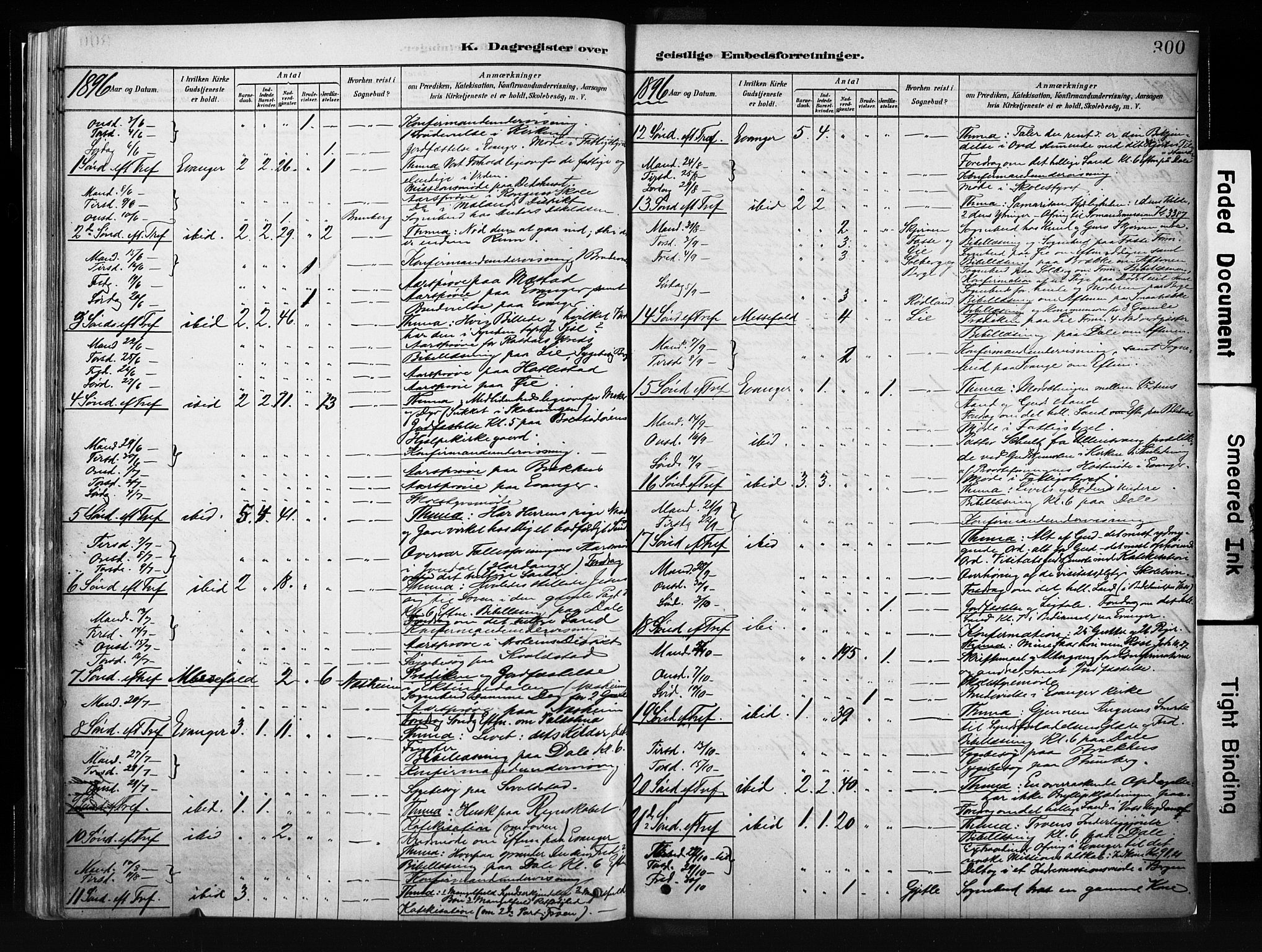 Evanger sokneprestembete, SAB/A-99924: Parish register (official) no. A 1, 1877-1899, p. 300