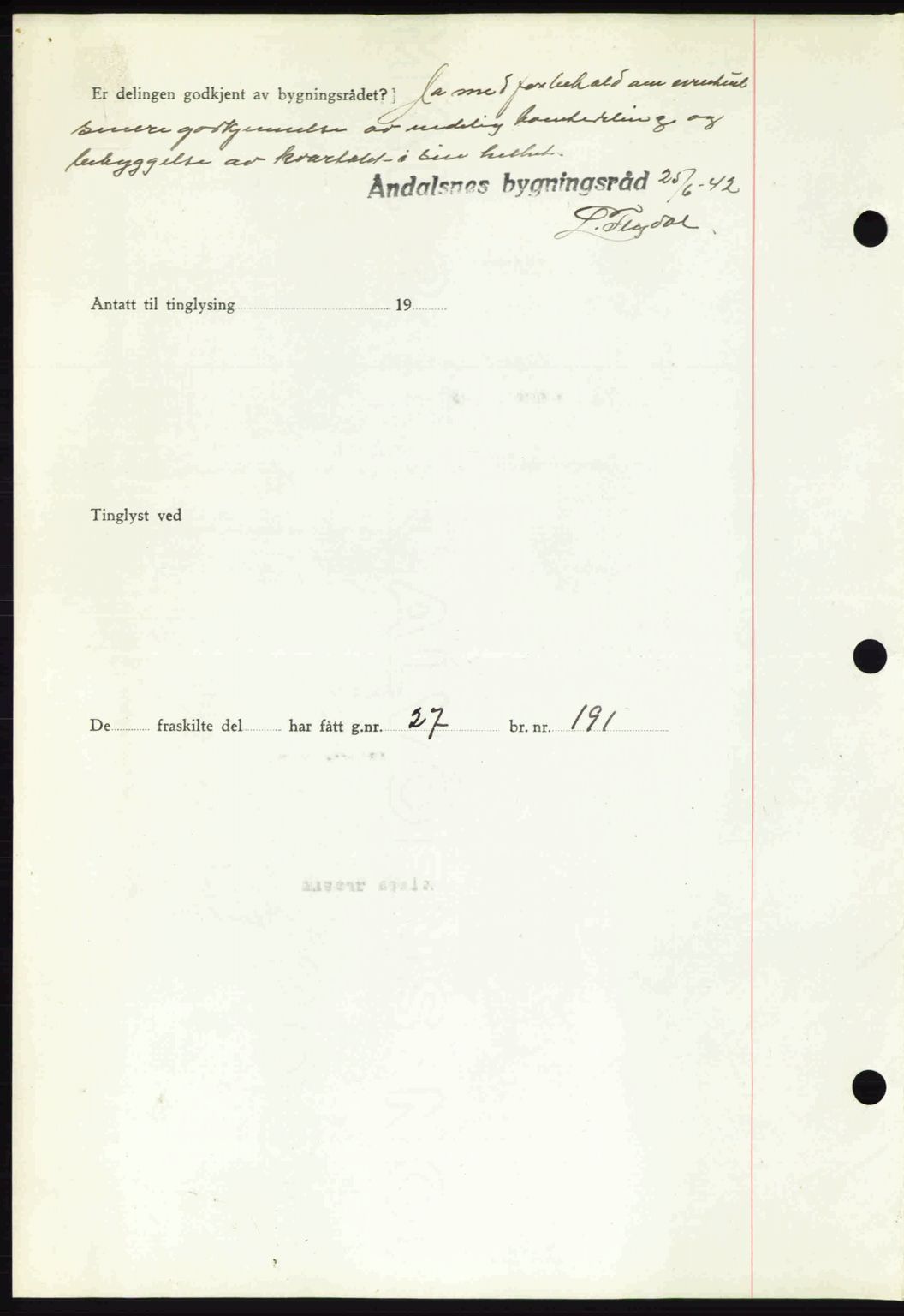 Romsdal sorenskriveri, AV/SAT-A-4149/1/2/2C: Mortgage book no. A12, 1942-1942, Diary no: : 1359/1942