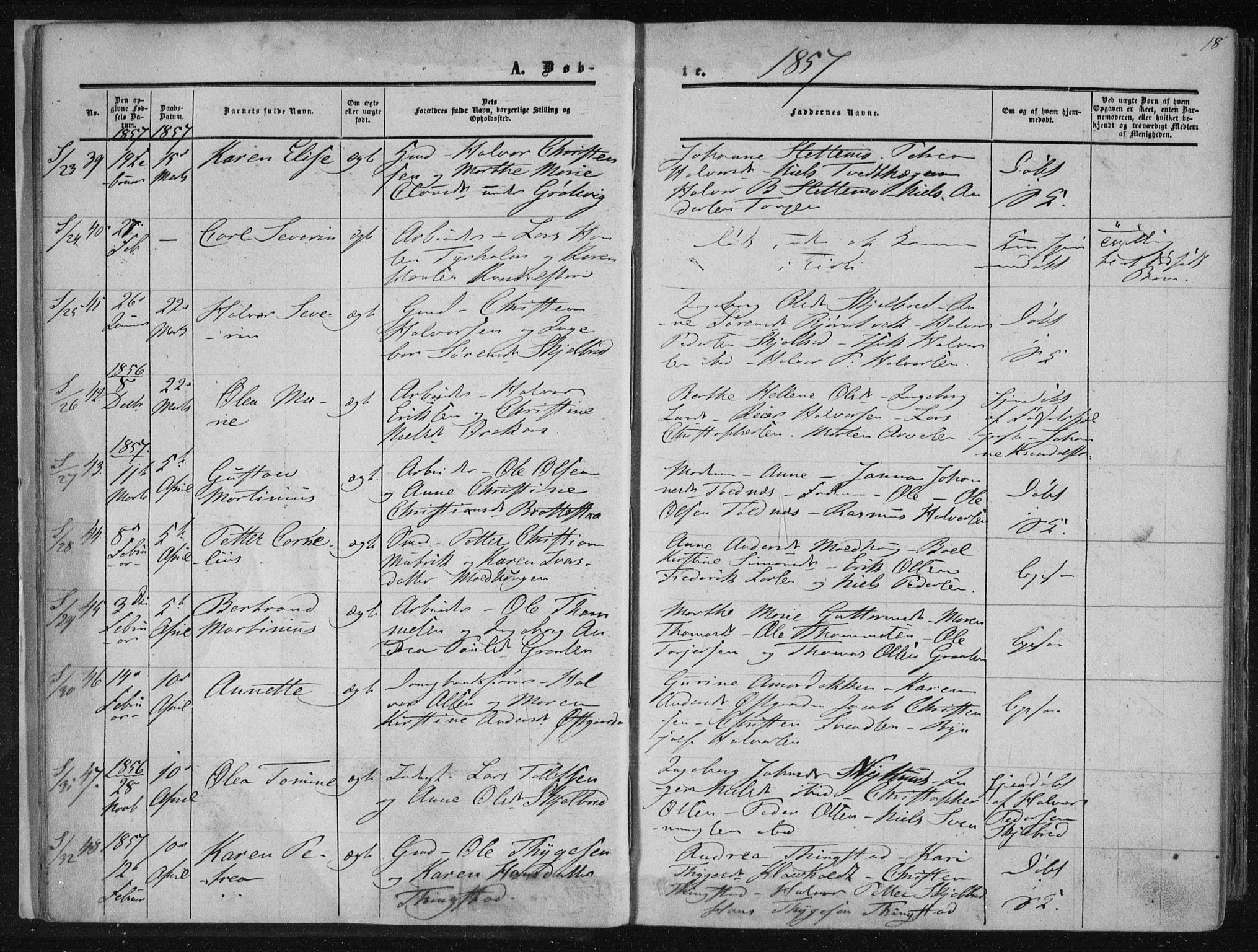 Solum kirkebøker, AV/SAKO-A-306/F/Fa/L0007: Parish register (official) no. I 7, 1856-1864, p. 18