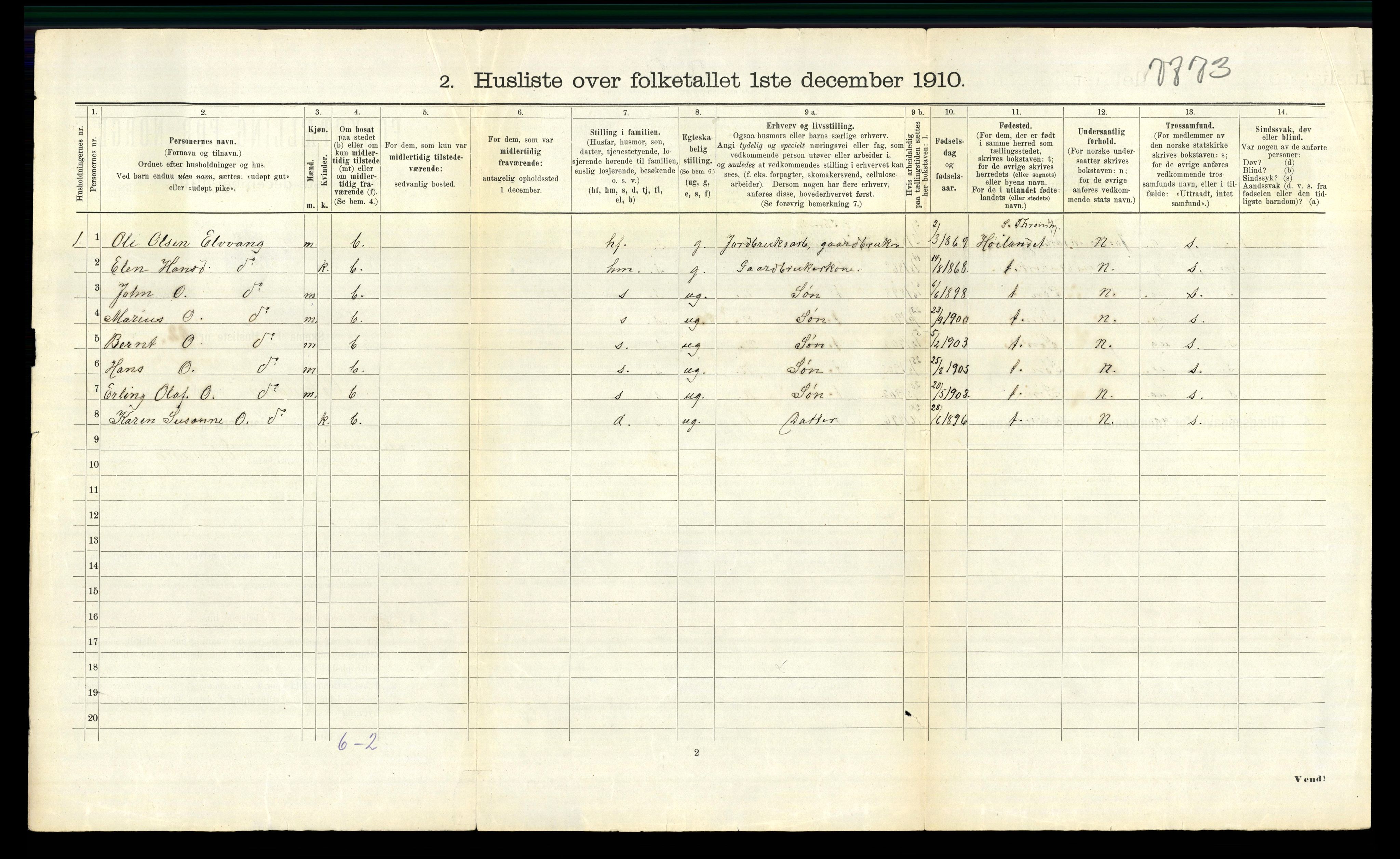 RA, 1910 census for Orkdal, 1910, p. 1092