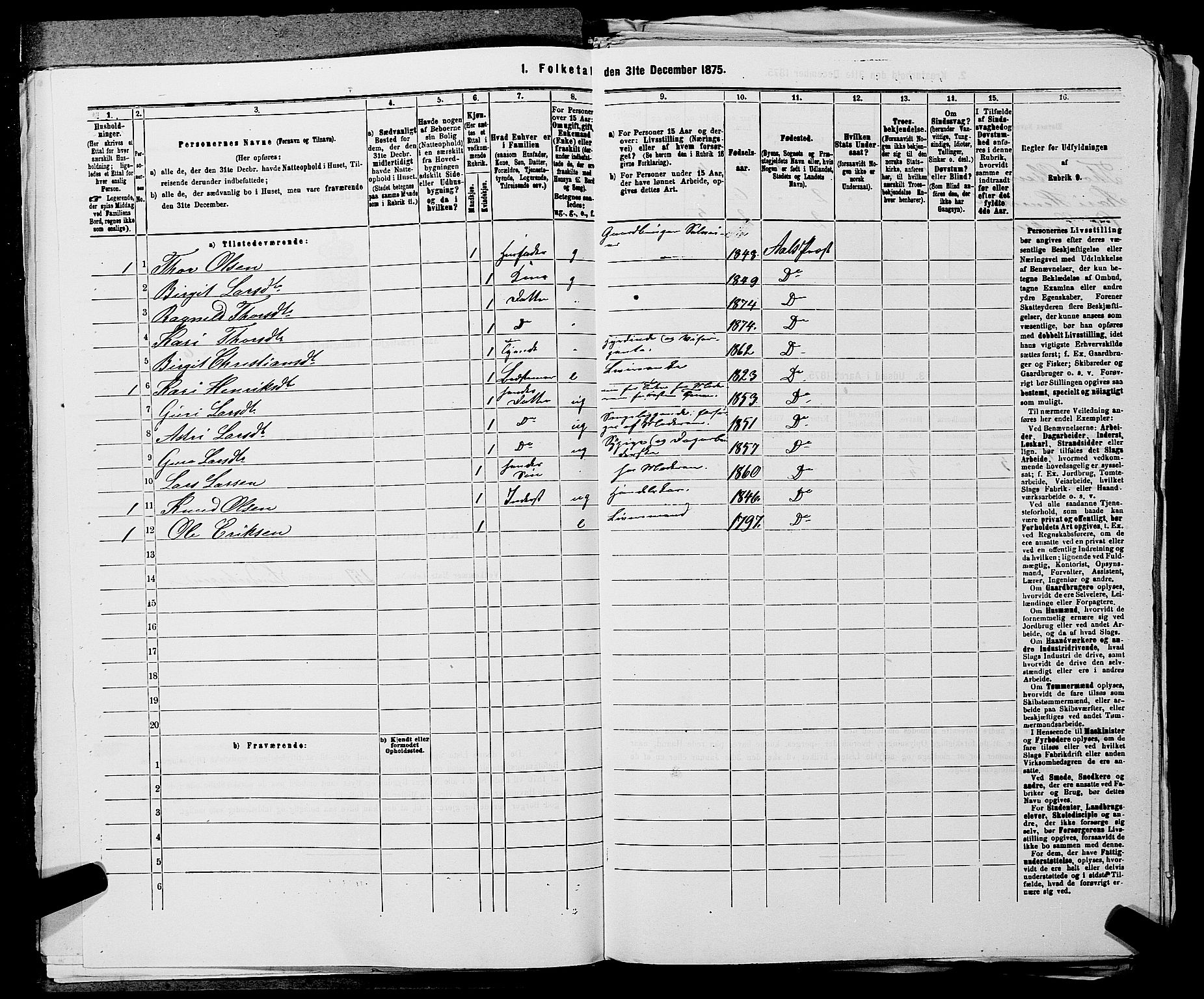 SAKO, 1875 census for 0619P Ål, 1875, p. 847