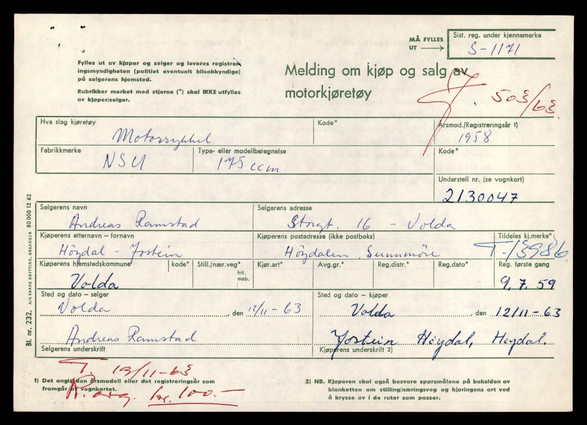 Møre og Romsdal vegkontor - Ålesund trafikkstasjon, SAT/A-4099/F/Fe/L0042: Registreringskort for kjøretøy T 13906 - T 14079, 1927-1998, p. 1169