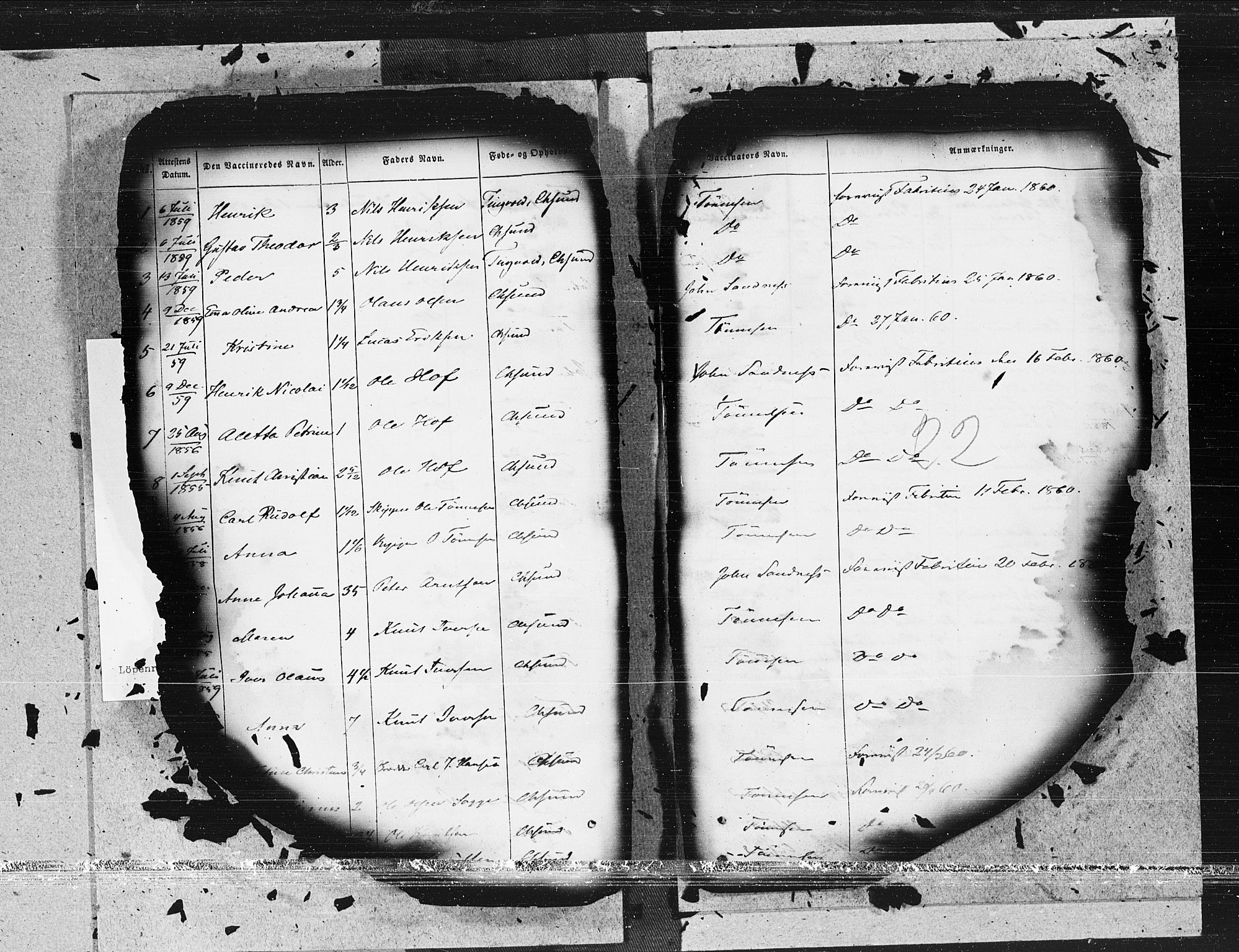 Kristiansund sokneprestkontor, AV/SAT-A-1068/1/I/I1: Parish register (official) no. 2b, 1855-1865, p. 22