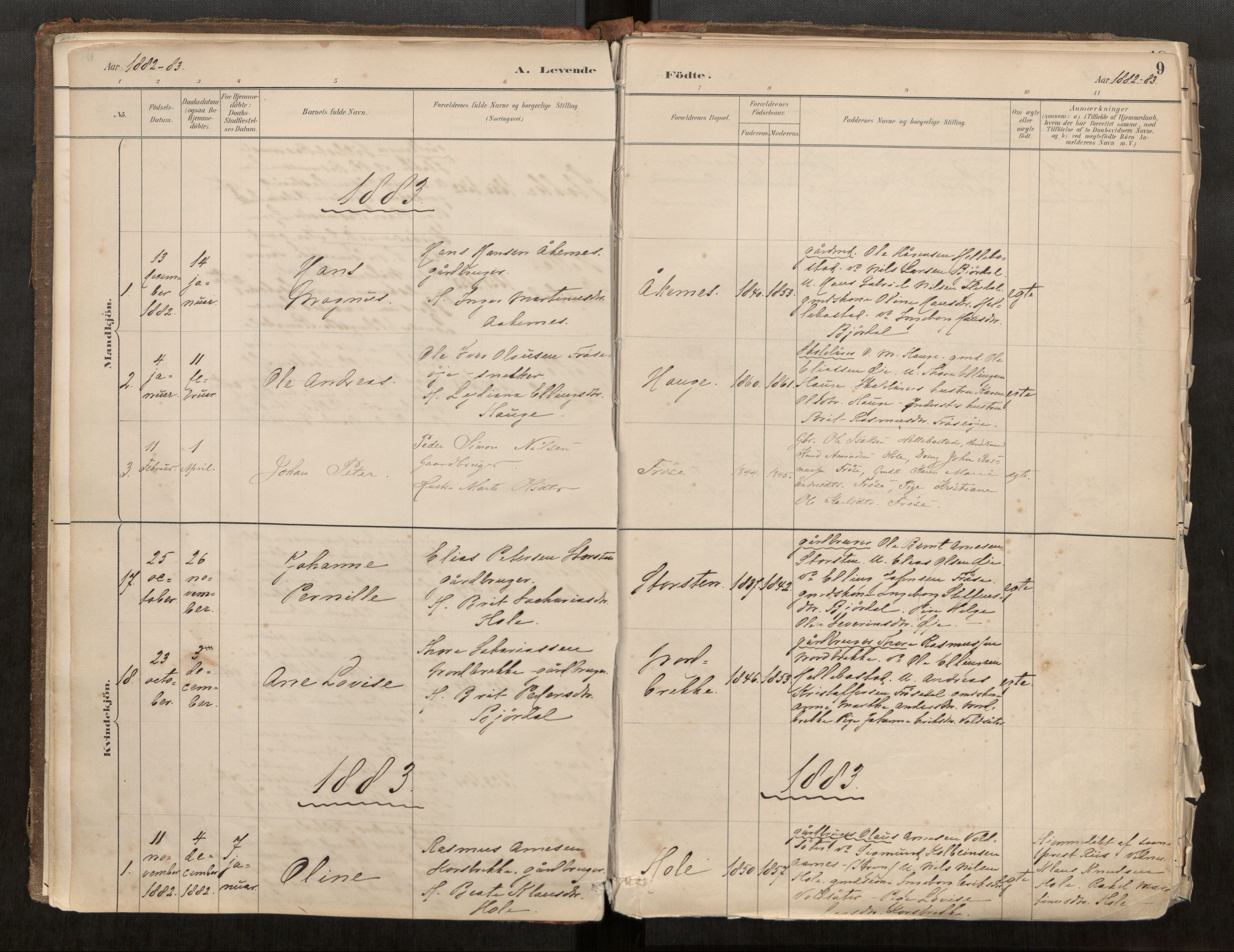 Sunnylven sokneprestkontor, SAT/A-1007: Parish register (official) no. 517A08, 1882-1939, p. 9