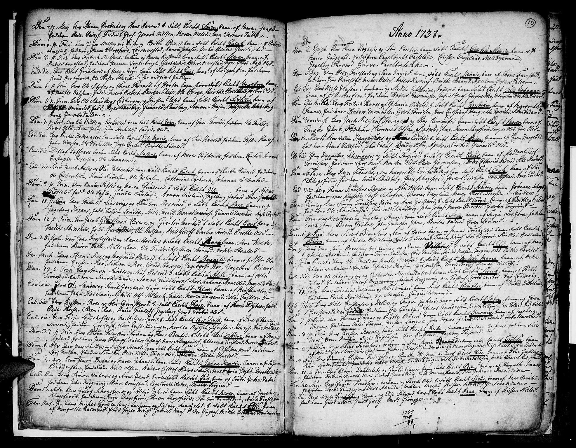 Mandal sokneprestkontor, SAK/1111-0030/F/Fa/Faa/L0001: Parish register (official) no. A 1, 1729-1748, p. 10