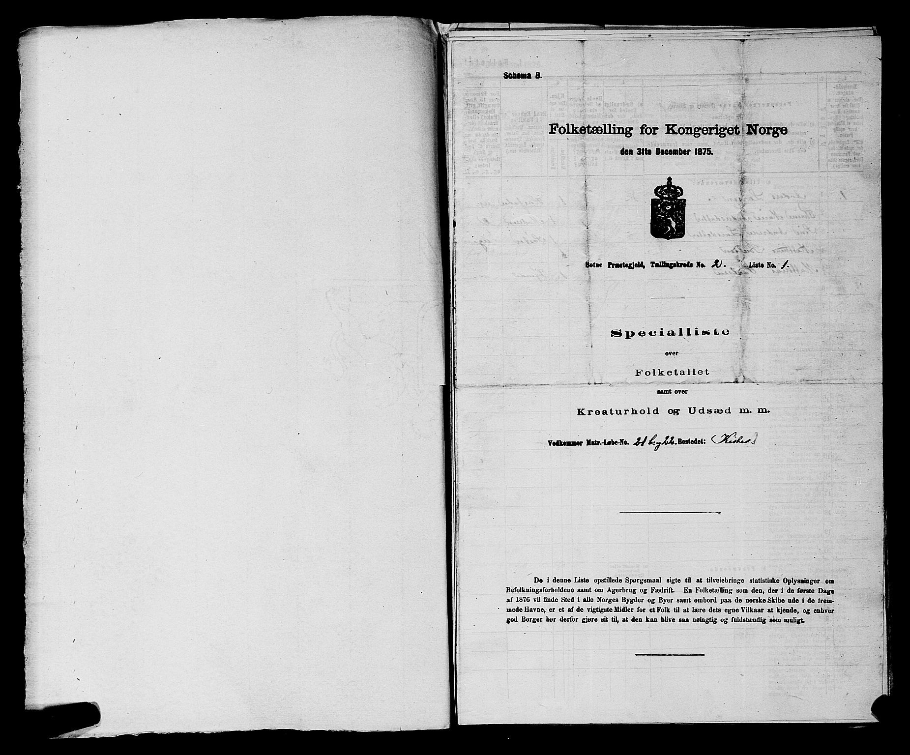 SAKO, 1875 census for 0715P Botne, 1875, p. 159