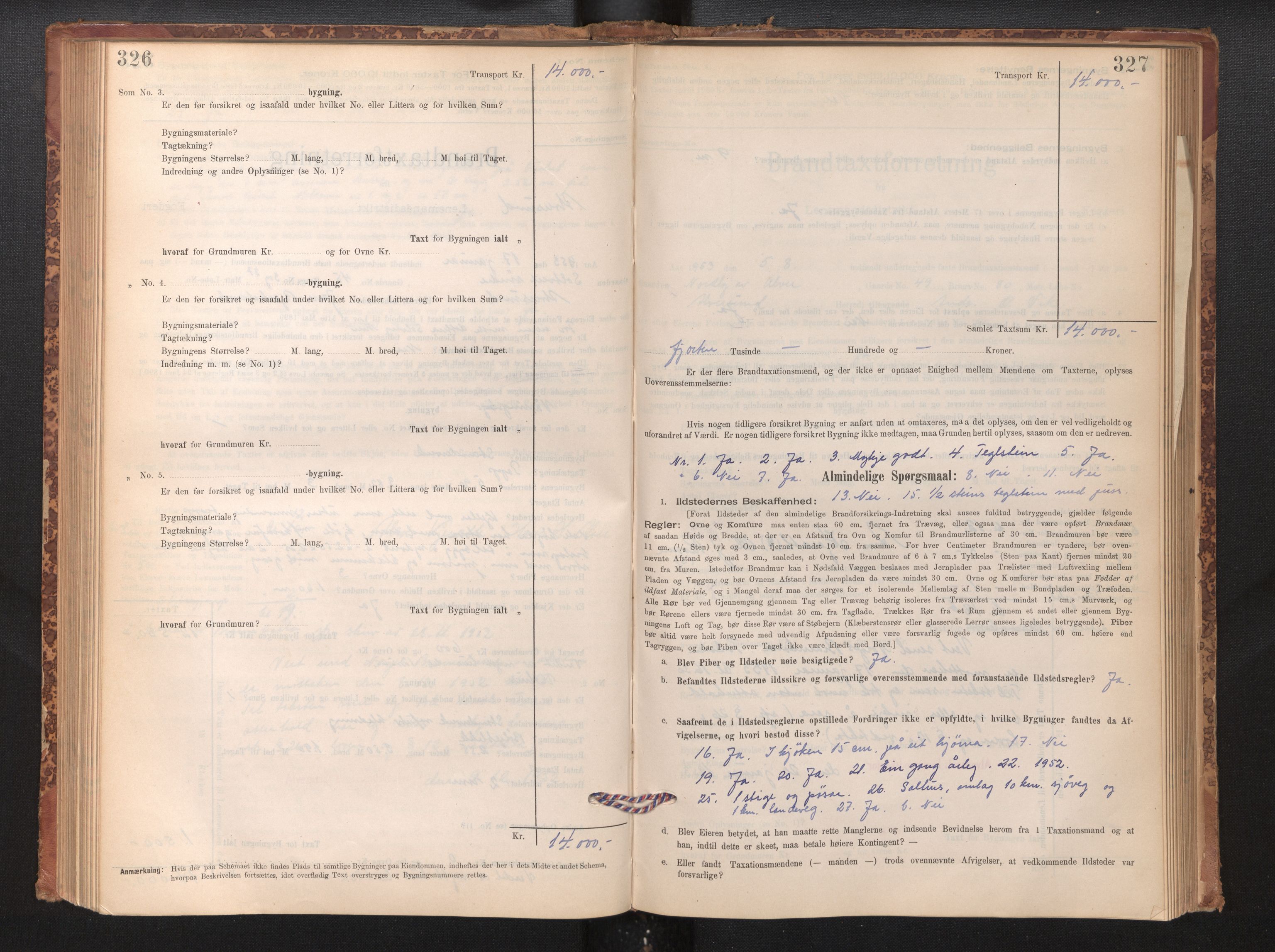 Lensmannen i Alversund, SAB/A-30701/0012/L0004: Branntakstprotokoll, skjematakst, 1894-1953, p. 326-327