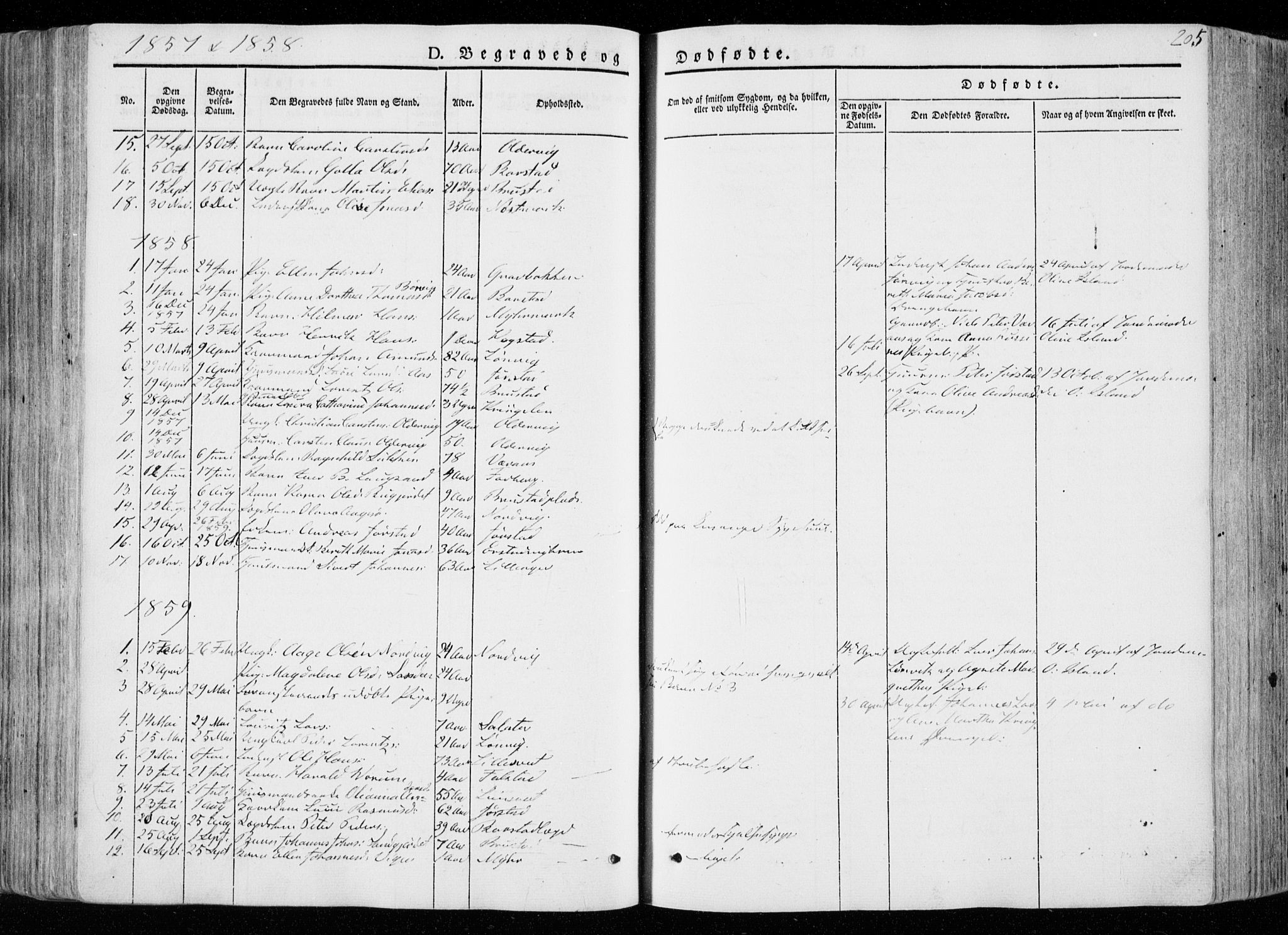 Ministerialprotokoller, klokkerbøker og fødselsregistre - Nord-Trøndelag, SAT/A-1458/722/L0218: Parish register (official) no. 722A05, 1843-1868, p. 205
