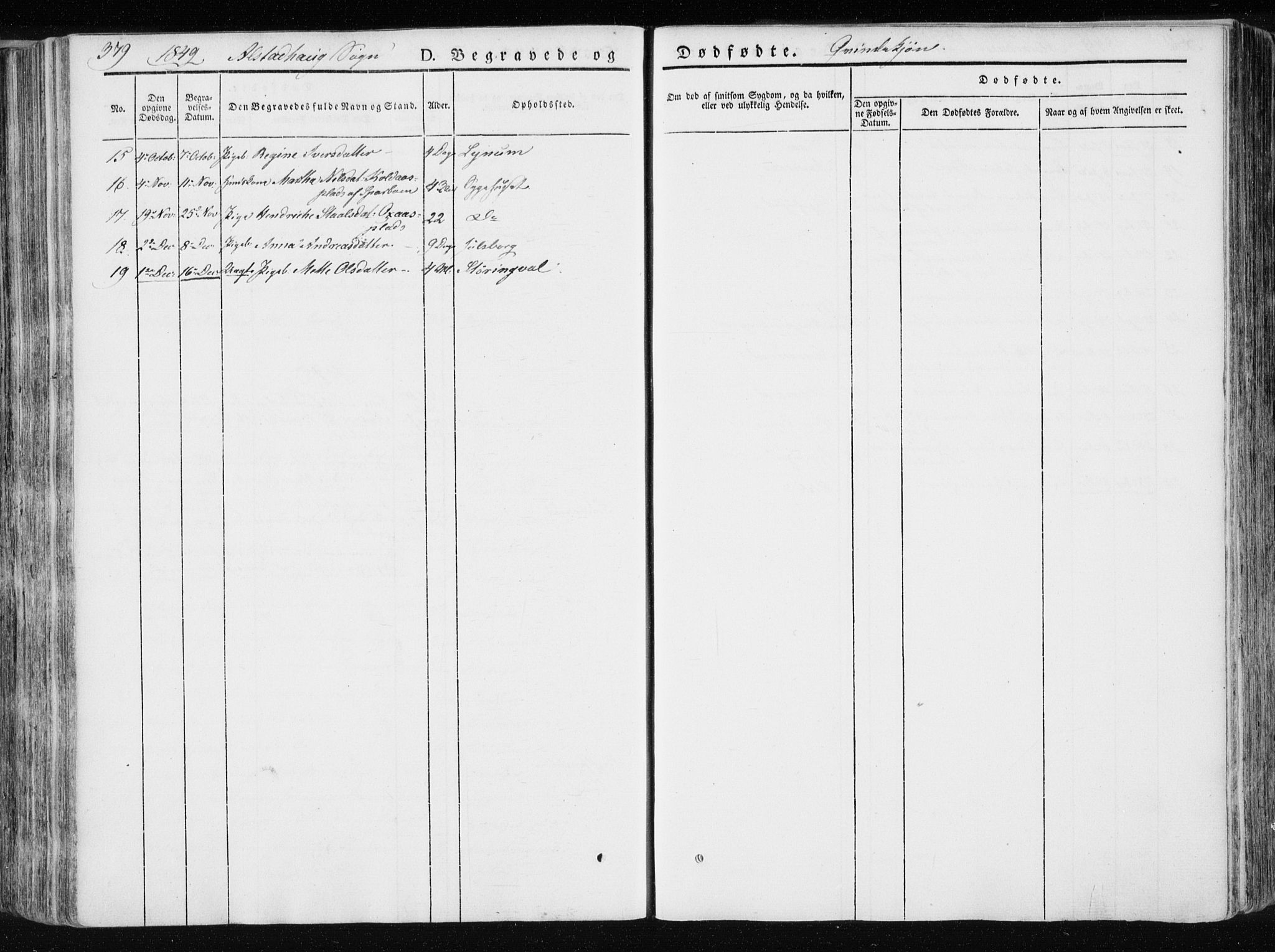 Ministerialprotokoller, klokkerbøker og fødselsregistre - Nord-Trøndelag, AV/SAT-A-1458/717/L0154: Parish register (official) no. 717A06 /1, 1836-1849, p. 379