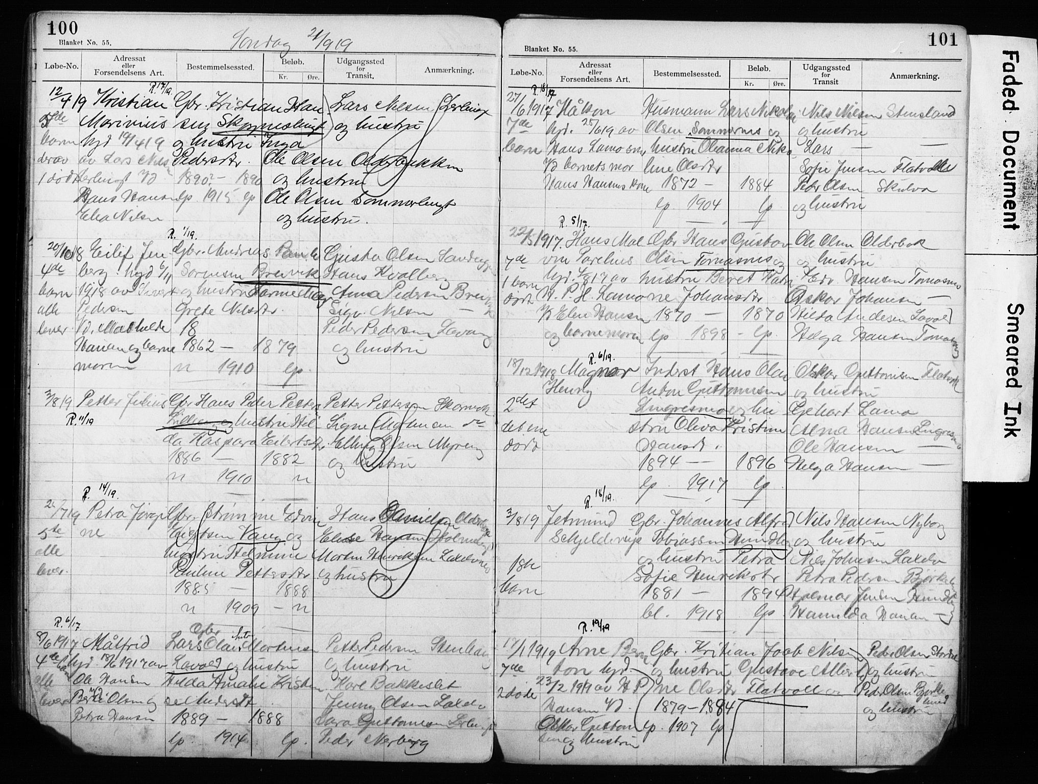 Lyngen sokneprestembete, AV/SATØ-S-1289/H/Ha/L0052/0002: Baptism register no. 52.2, 1915-1928, p. 100-101