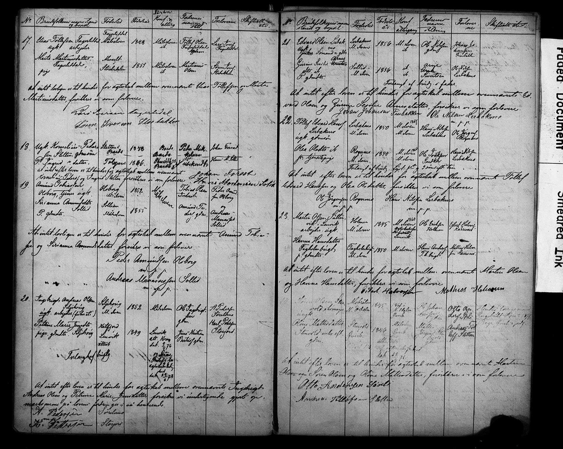 Målselv sokneprestembete, AV/SATØ-S-1311/I/Id/L0038: Banns register no. 38, 1870-1890