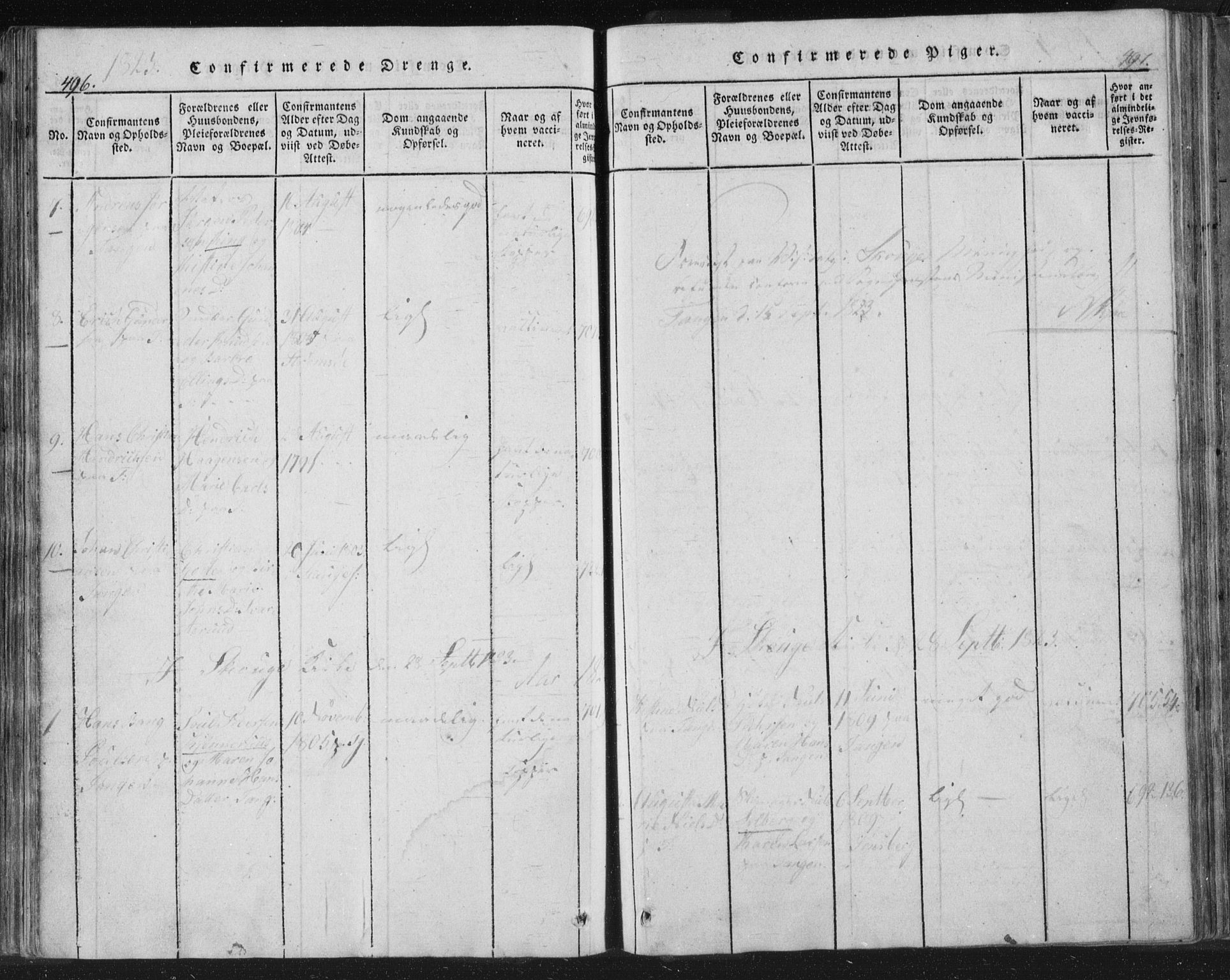 Strømsø kirkebøker, AV/SAKO-A-246/F/Fb/L0004: Parish register (official) no. II 4, 1814-1843, p. 496-497
