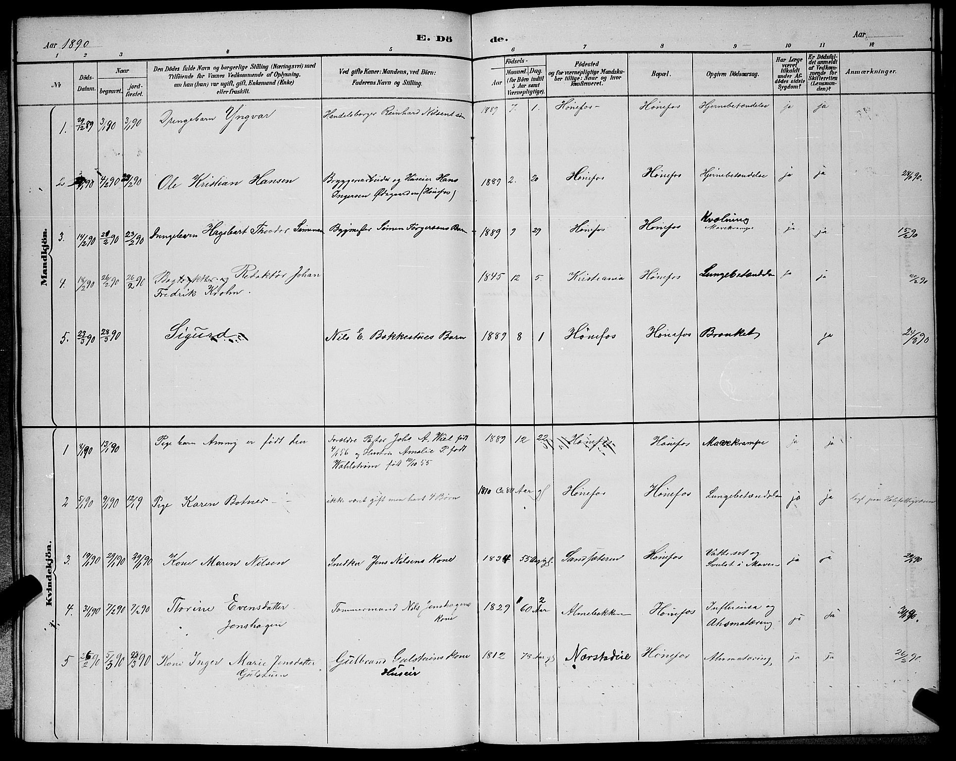 Hønefoss kirkebøker, AV/SAKO-A-609/G/Ga/L0002: Parish register (copy) no. 2, 1888-1904