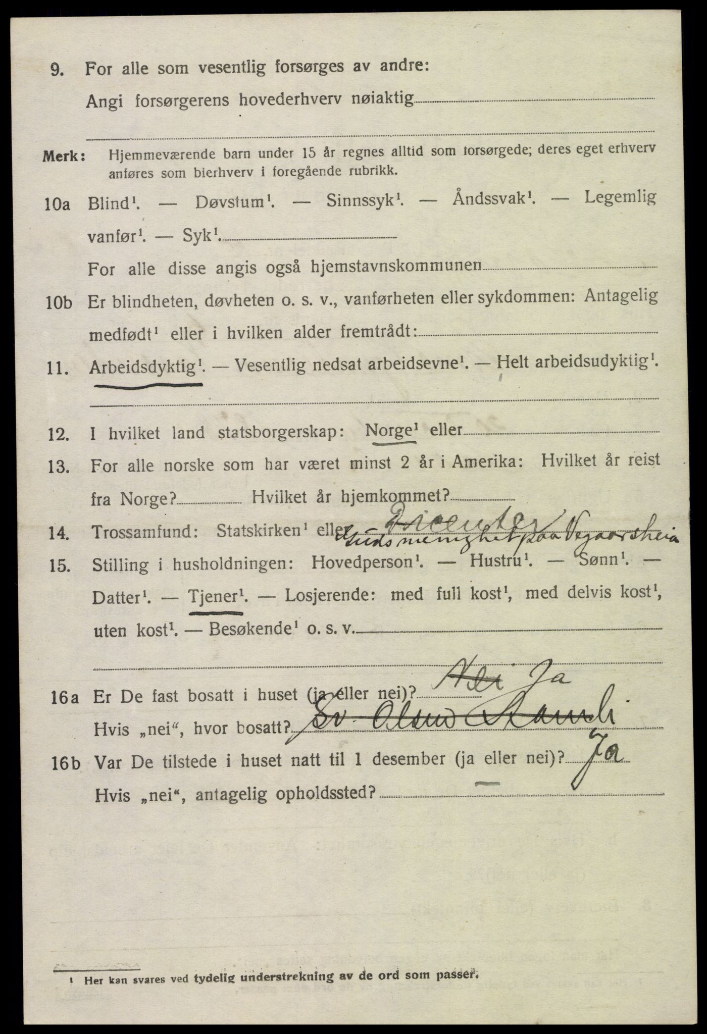SAK, 1920 census for Åmli, 1920, p. 2710