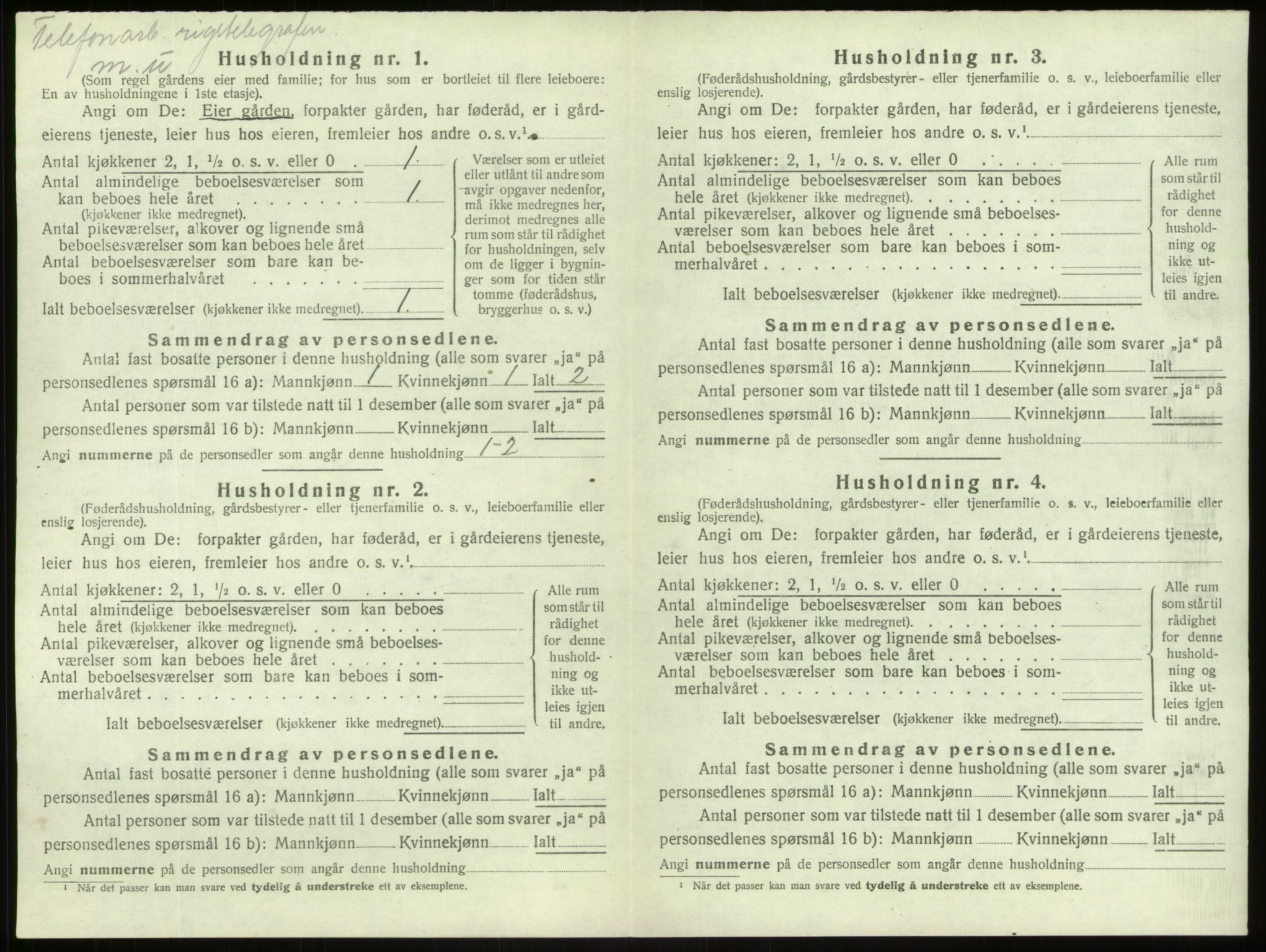 SAB, 1920 census for Lærdal, 1920, p. 427