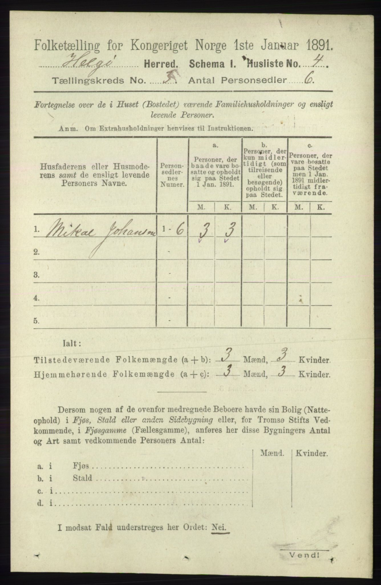 RA, 1891 census for 1935 Helgøy, 1891, p. 704