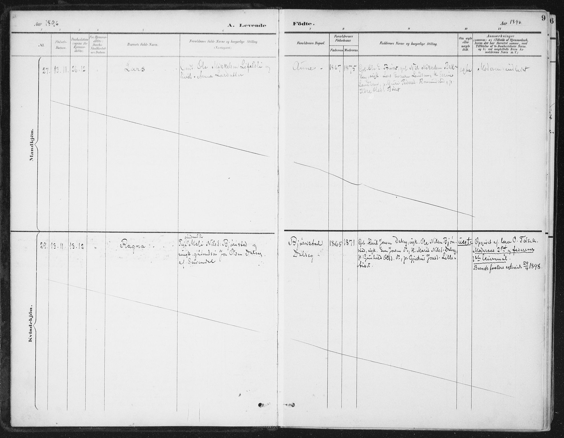 Ministerialprotokoller, klokkerbøker og fødselsregistre - Møre og Romsdal, AV/SAT-A-1454/598/L1072: Parish register (official) no. 598A06, 1896-1910, p. 9