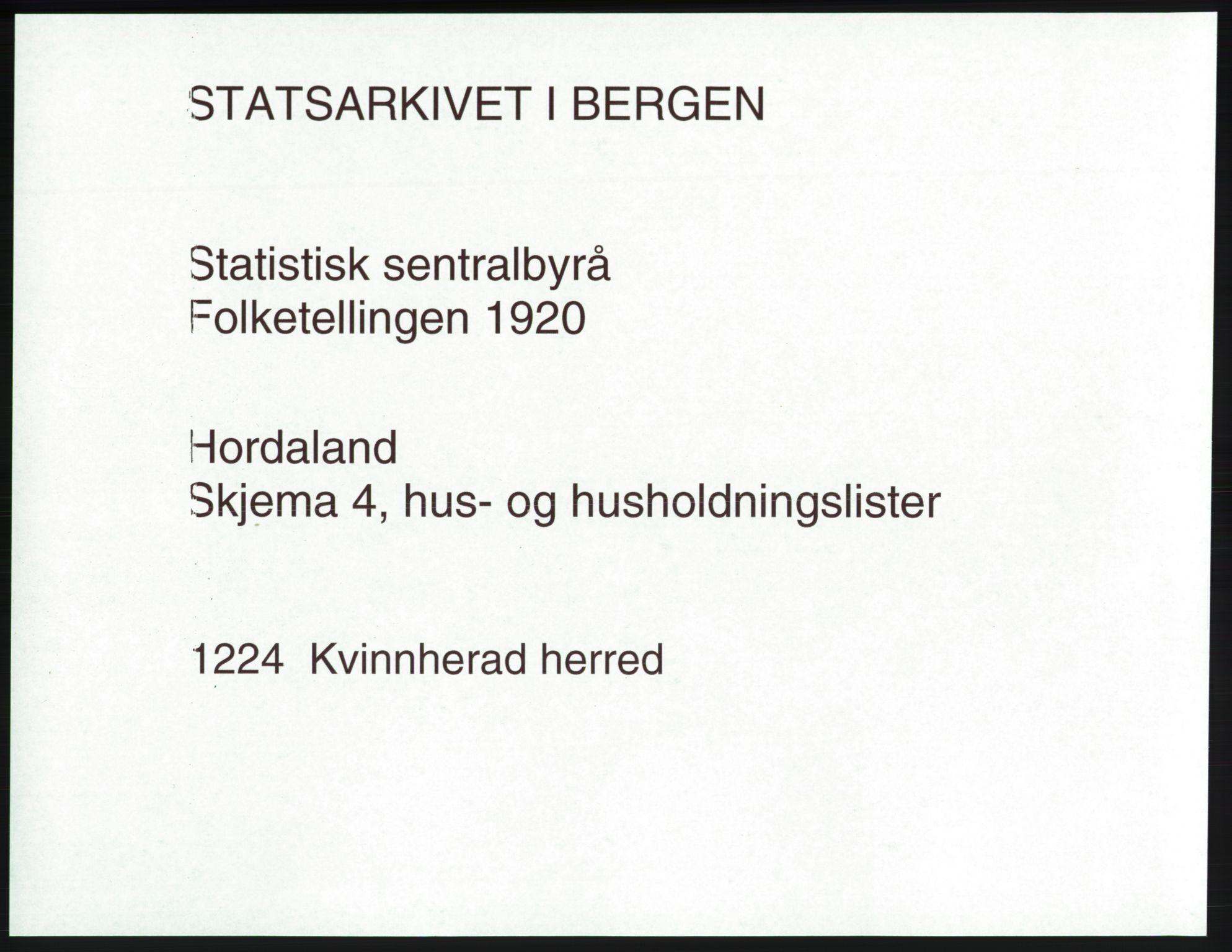 SAB, 1920 census for Kvinnherad, 1920, p. 74