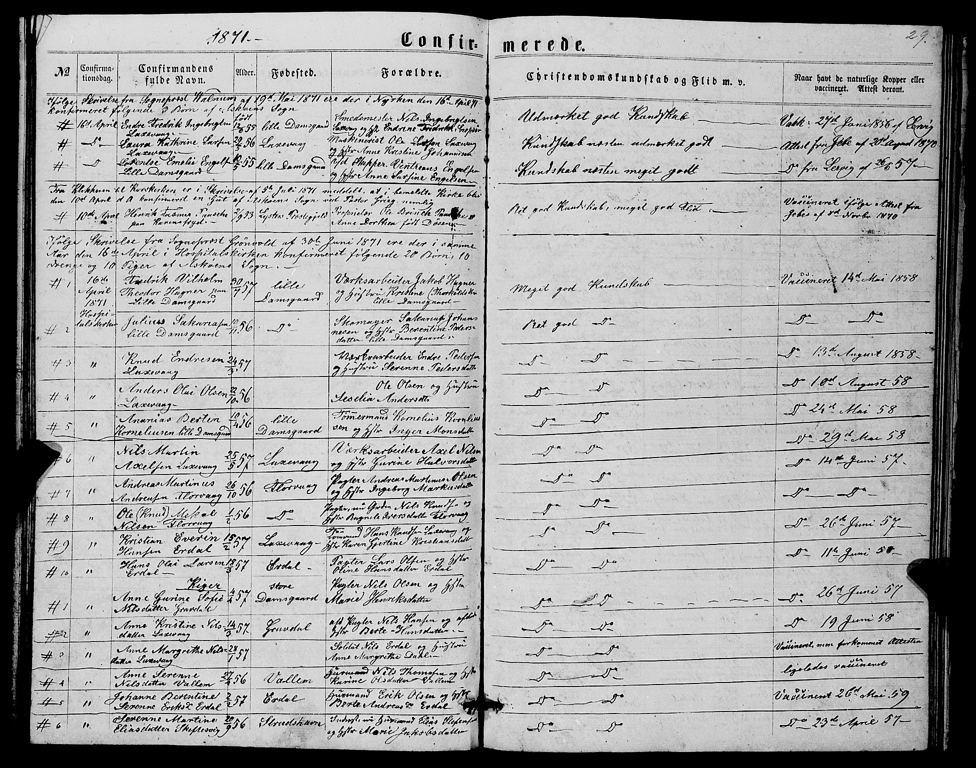 Askøy Sokneprestembete, SAB/A-74101/H/Ha/Hab/Haba/L0006: Parish register (copy) no. A 6, 1861-1881, p. 29