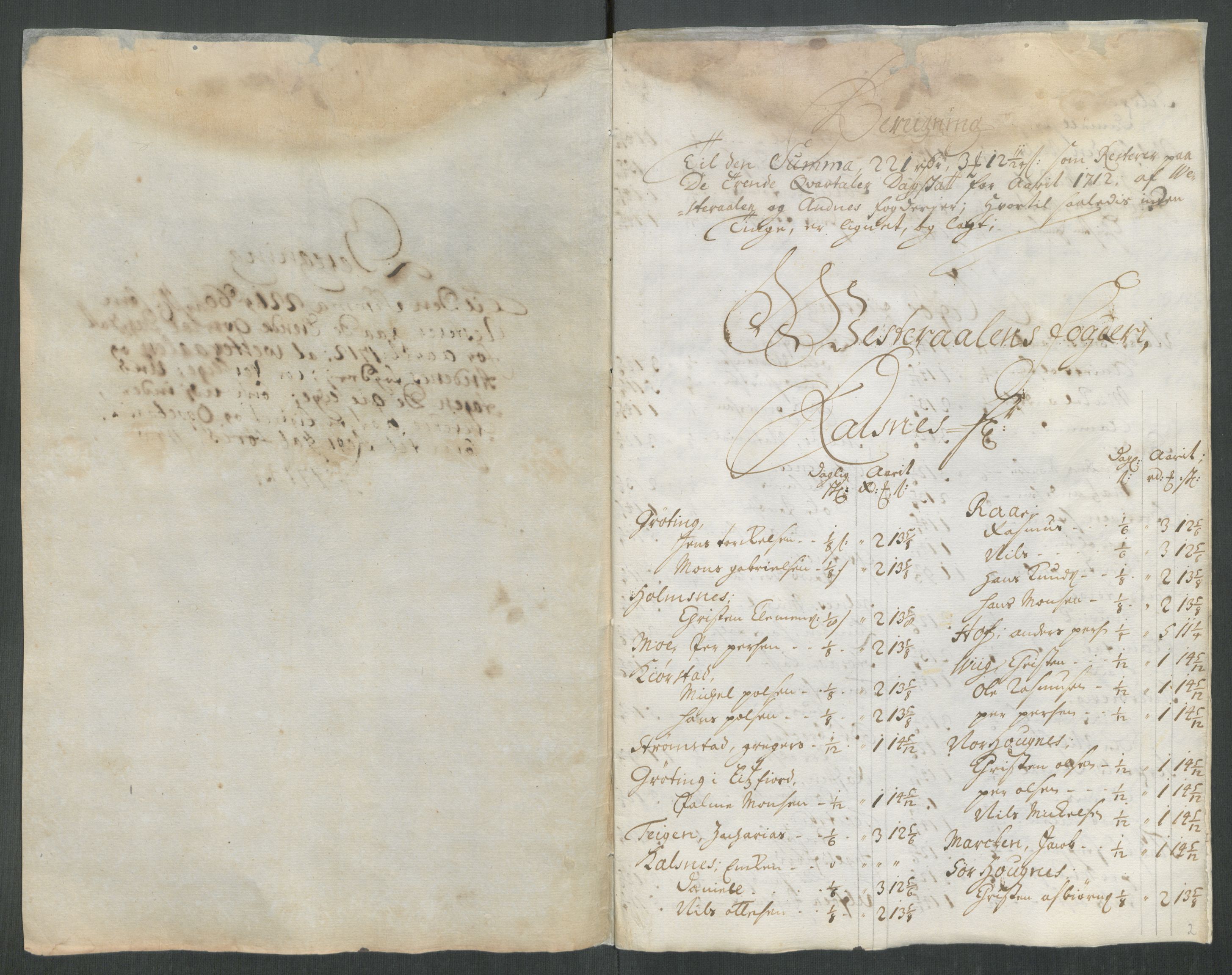 Rentekammeret inntil 1814, Reviderte regnskaper, Fogderegnskap, AV/RA-EA-4092/R67/L4680: Fogderegnskap Vesterålen, Andenes og Lofoten, 1714, p. 96