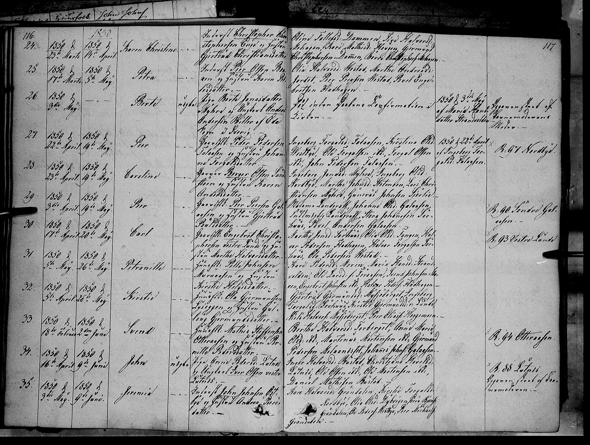 Trysil prestekontor, AV/SAH-PREST-046/H/Ha/Haa/L0004: Parish register (official) no. 4 /1, 1842-1850, p. 116-117