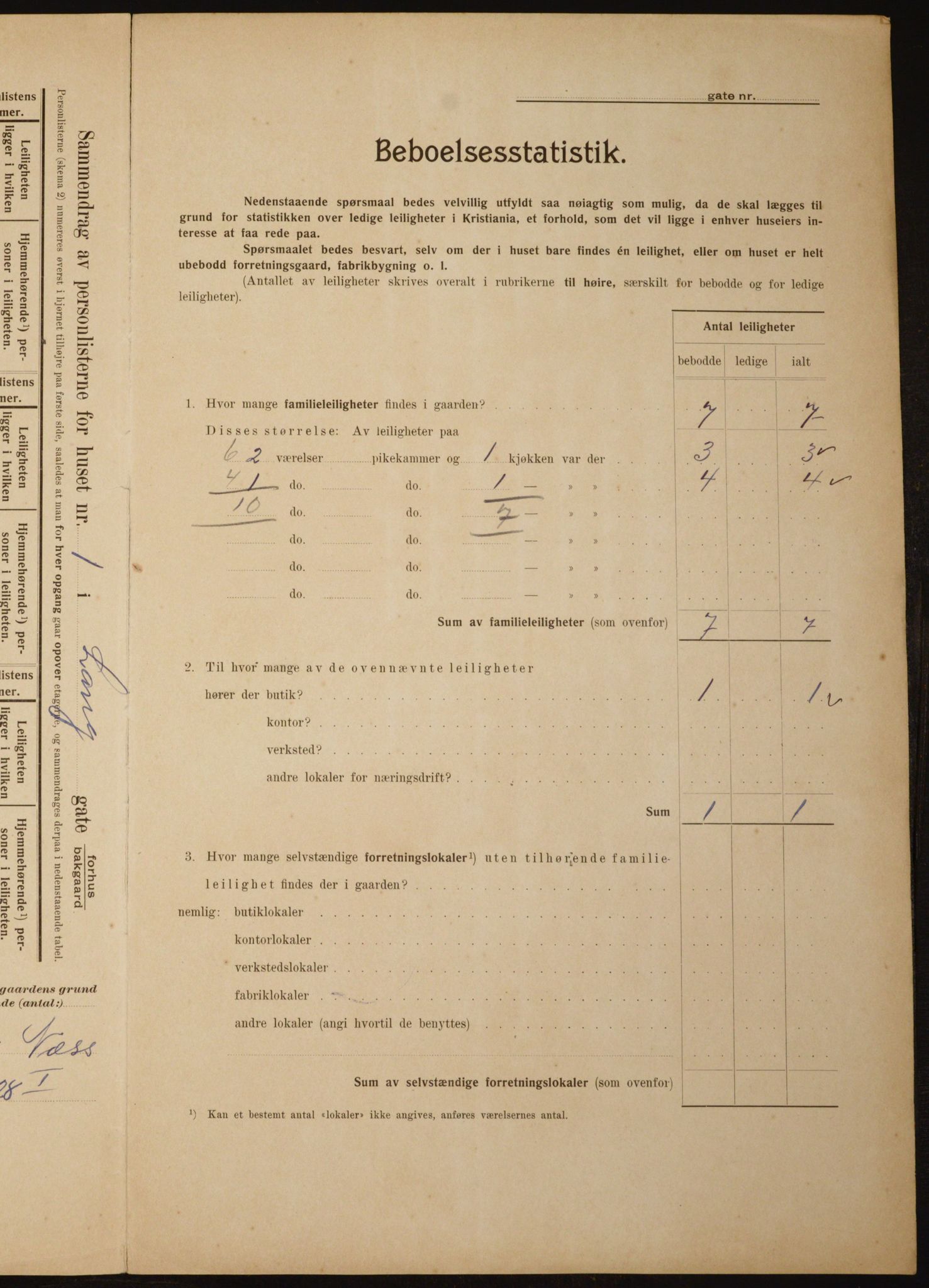 OBA, Municipal Census 1910 for Kristiania, 1910, p. 54442