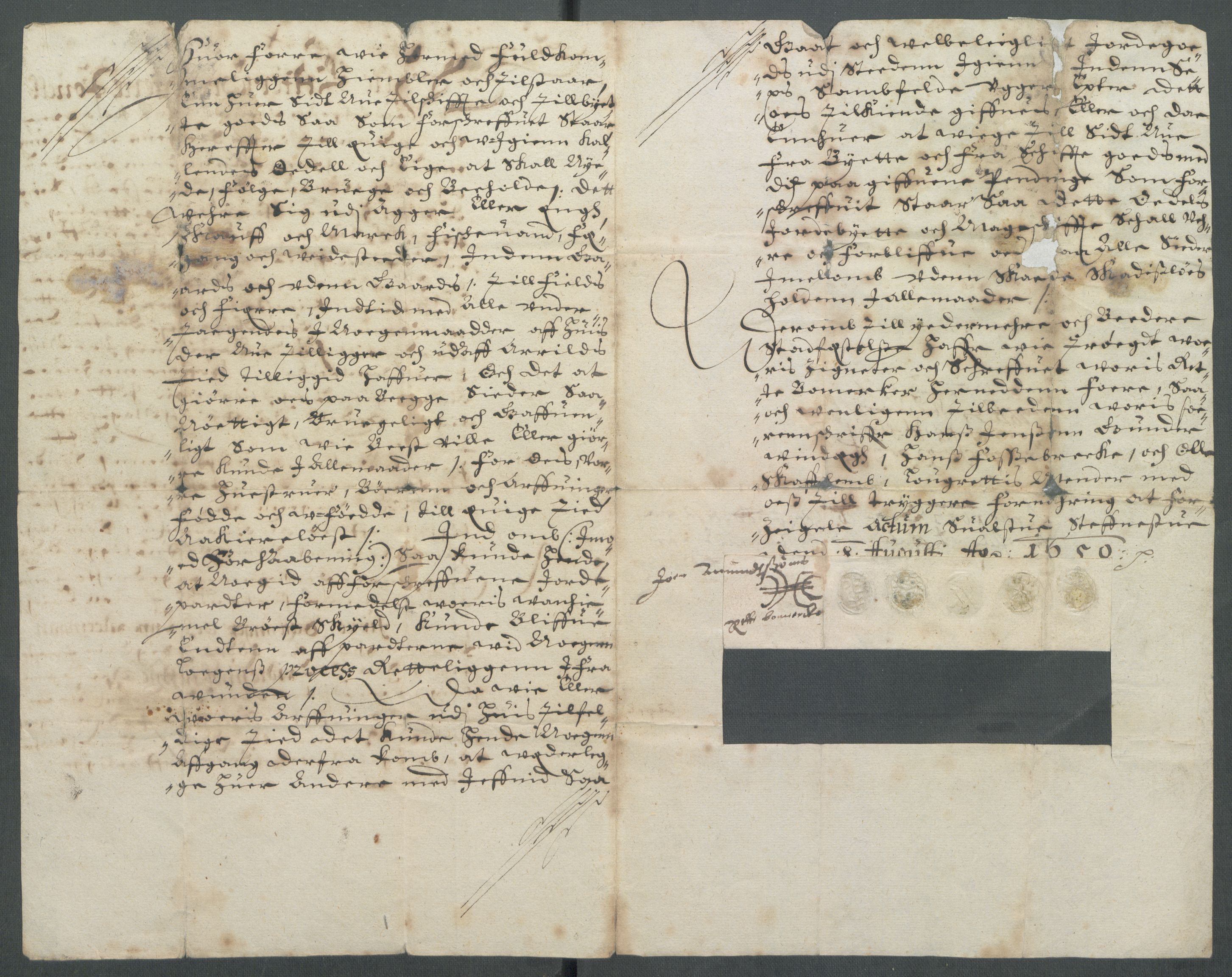 Riksarkivets diplomsamling, AV/RA-EA-5965/F02/L0163: Dokumenter, 1650, p. 32