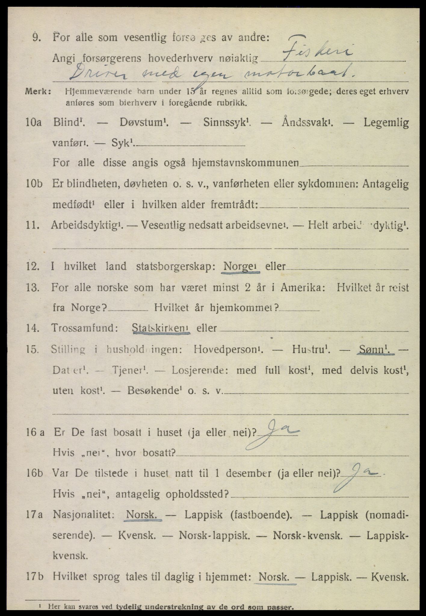 SAT, 1920 census for Vikna, 1920, p. 6466