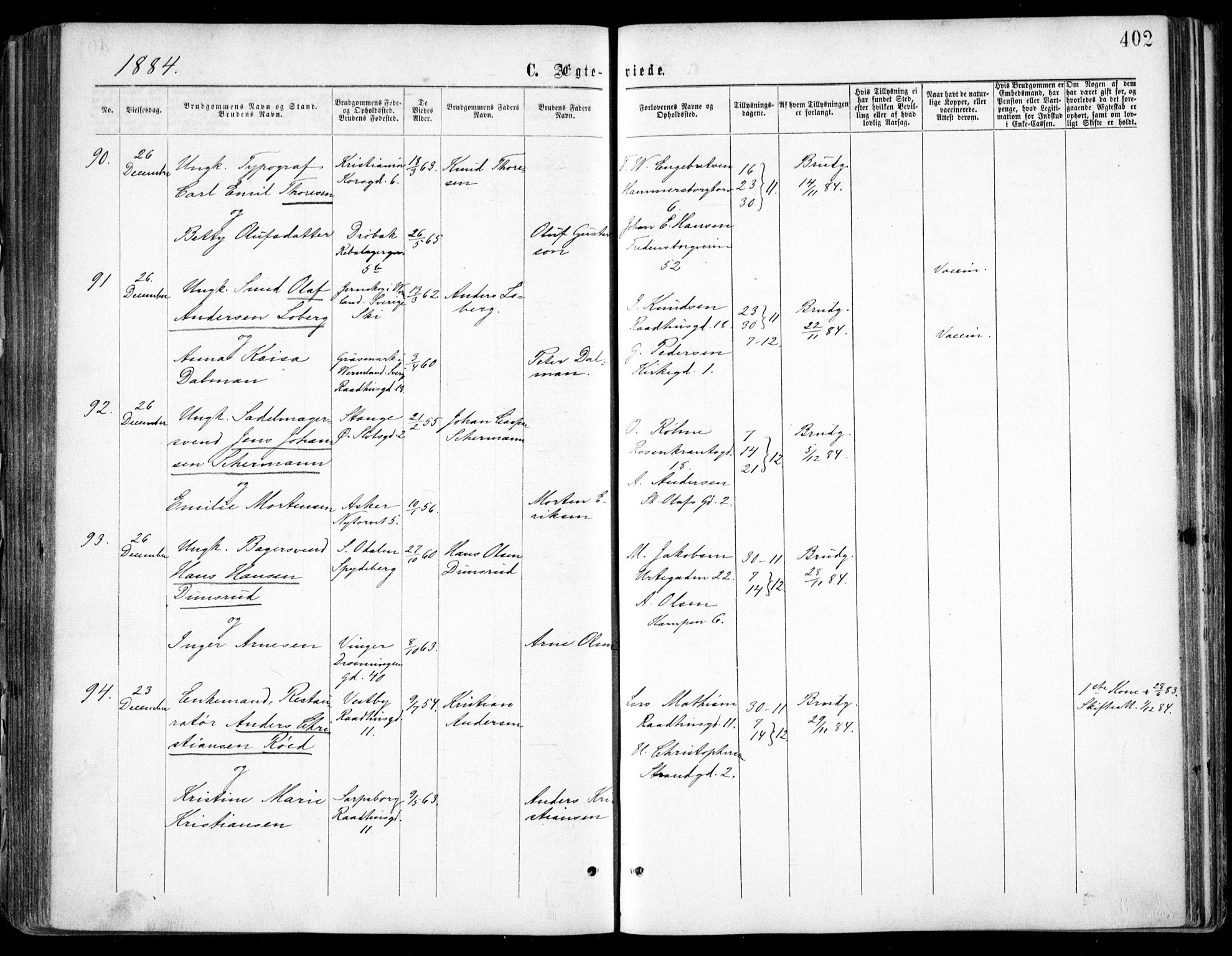 Oslo domkirke Kirkebøker, AV/SAO-A-10752/F/Fa/L0021: Parish register (official) no. 21, 1865-1884, p. 402