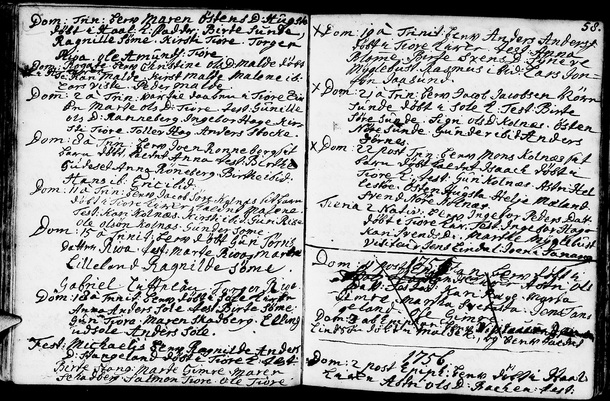 Håland sokneprestkontor, AV/SAST-A-101802/001/30BA/L0002: Parish register (official) no. A 2, 1722-1794, p. 58