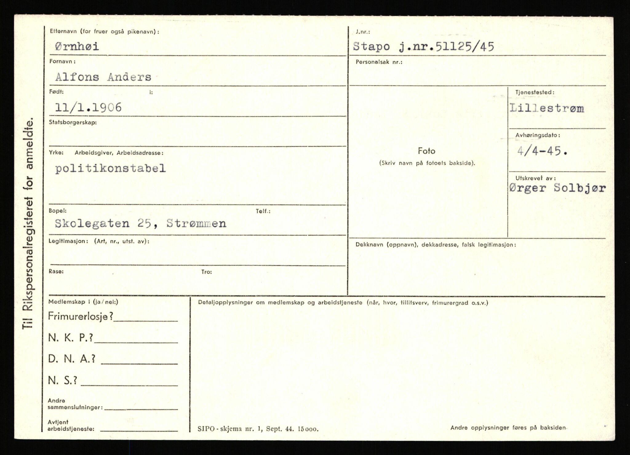 Statspolitiet - Hovedkontoret / Osloavdelingen, AV/RA-S-1329/C/Ca/L0016: Uberg - Øystese, 1943-1945, p. 3653