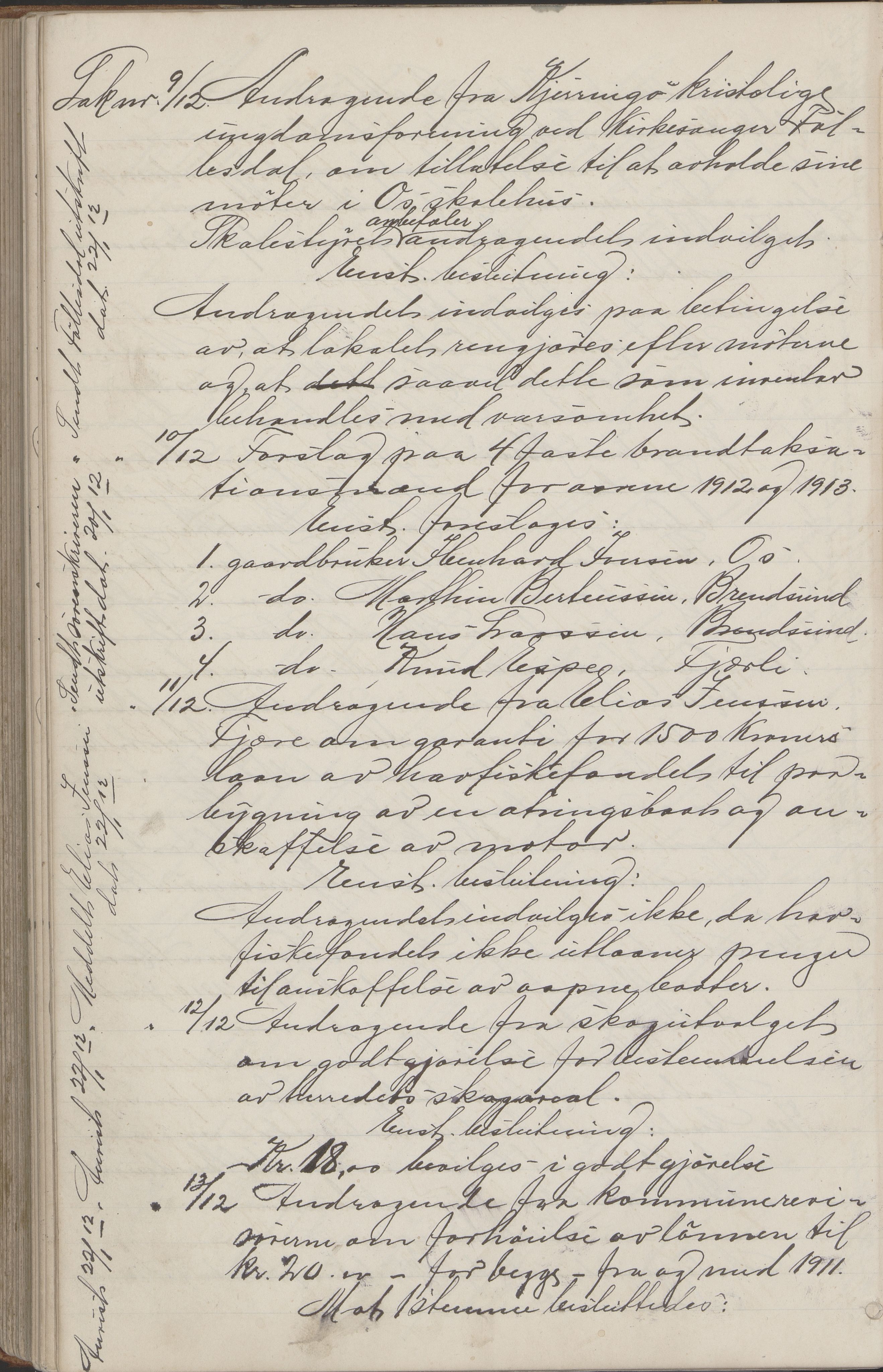 Kjerringøy kommune. Formannskapet, AIN/K-18441.150/A/Aa/L0002: Forhandlingsprotokoll Norfolden- Kjerringø formanskap, 1900-1911