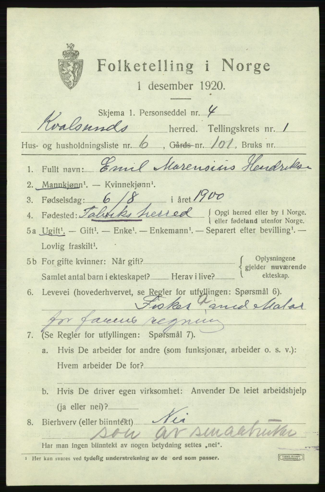 SATØ, 1920 census for , 1920, p. 526