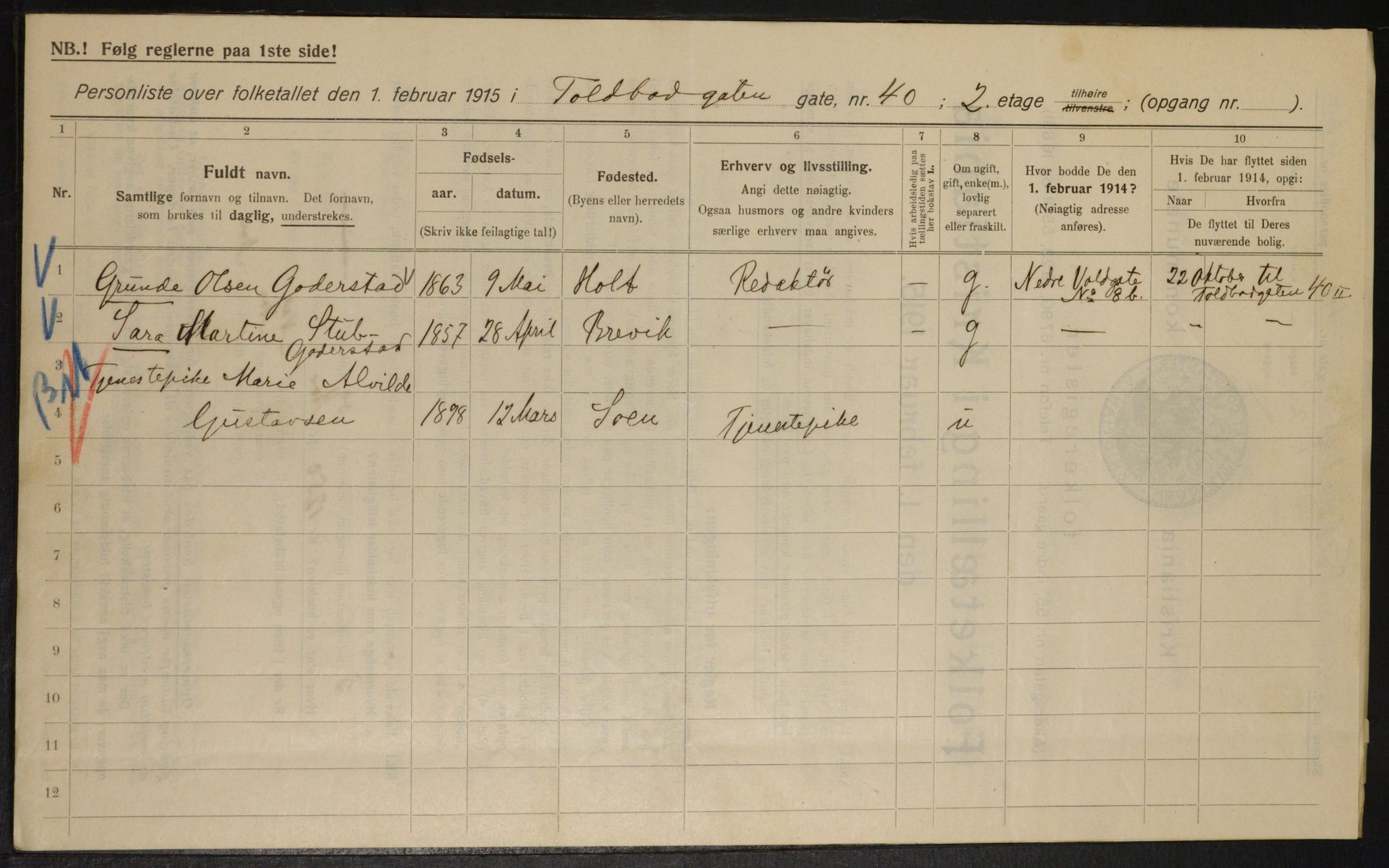 OBA, Municipal Census 1915 for Kristiania, 1915, p. 113773